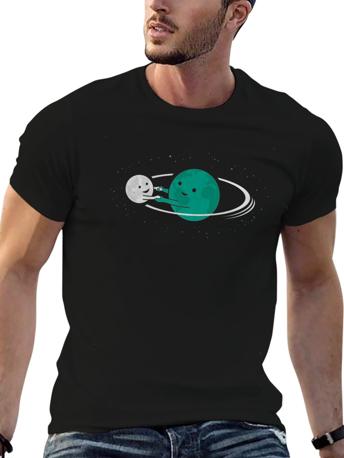 Cute Planet Hug T-Shirt - Space Lover Tee
