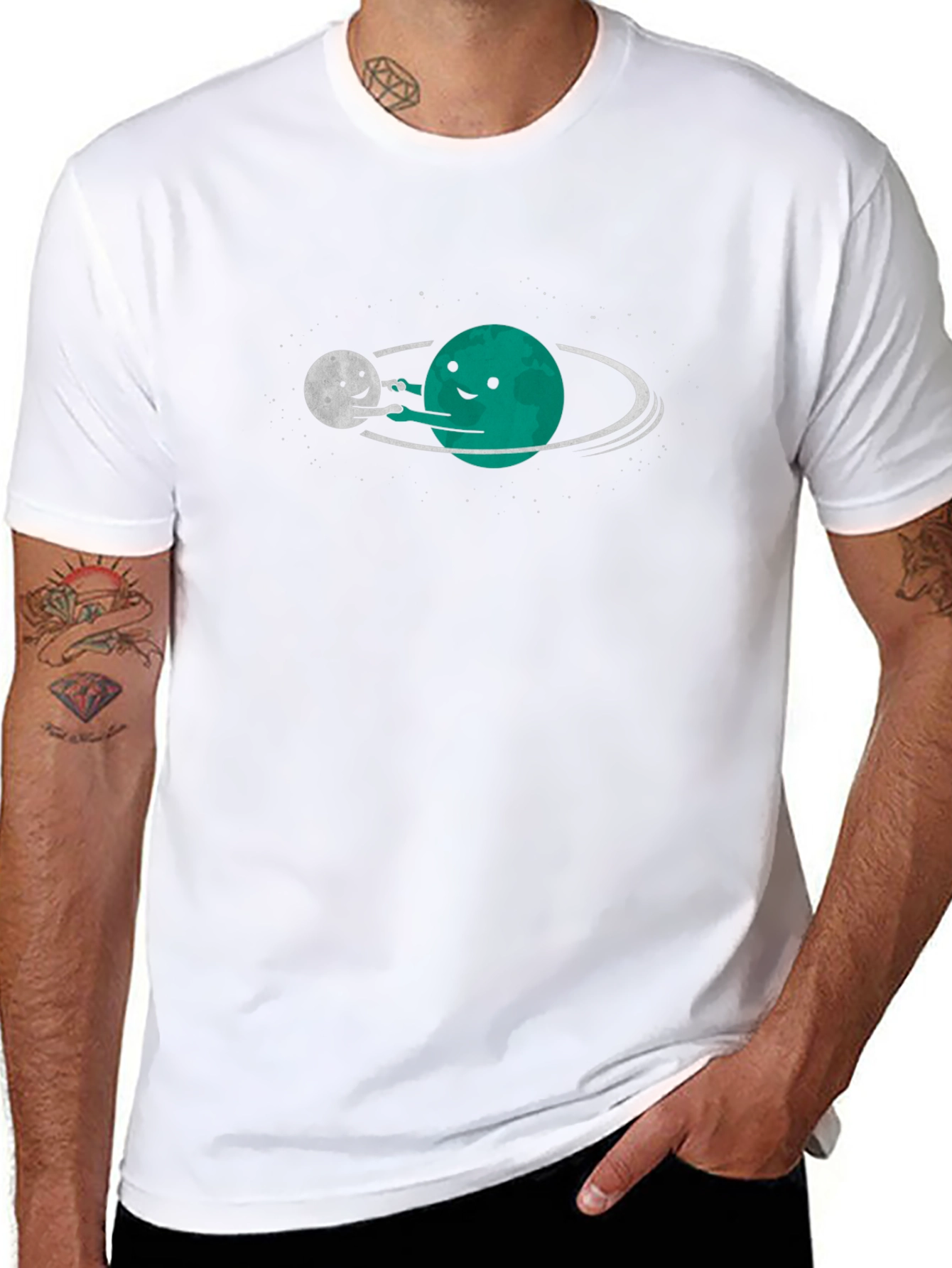 Cute Planet Hug T-Shirt - Space Lover Tee