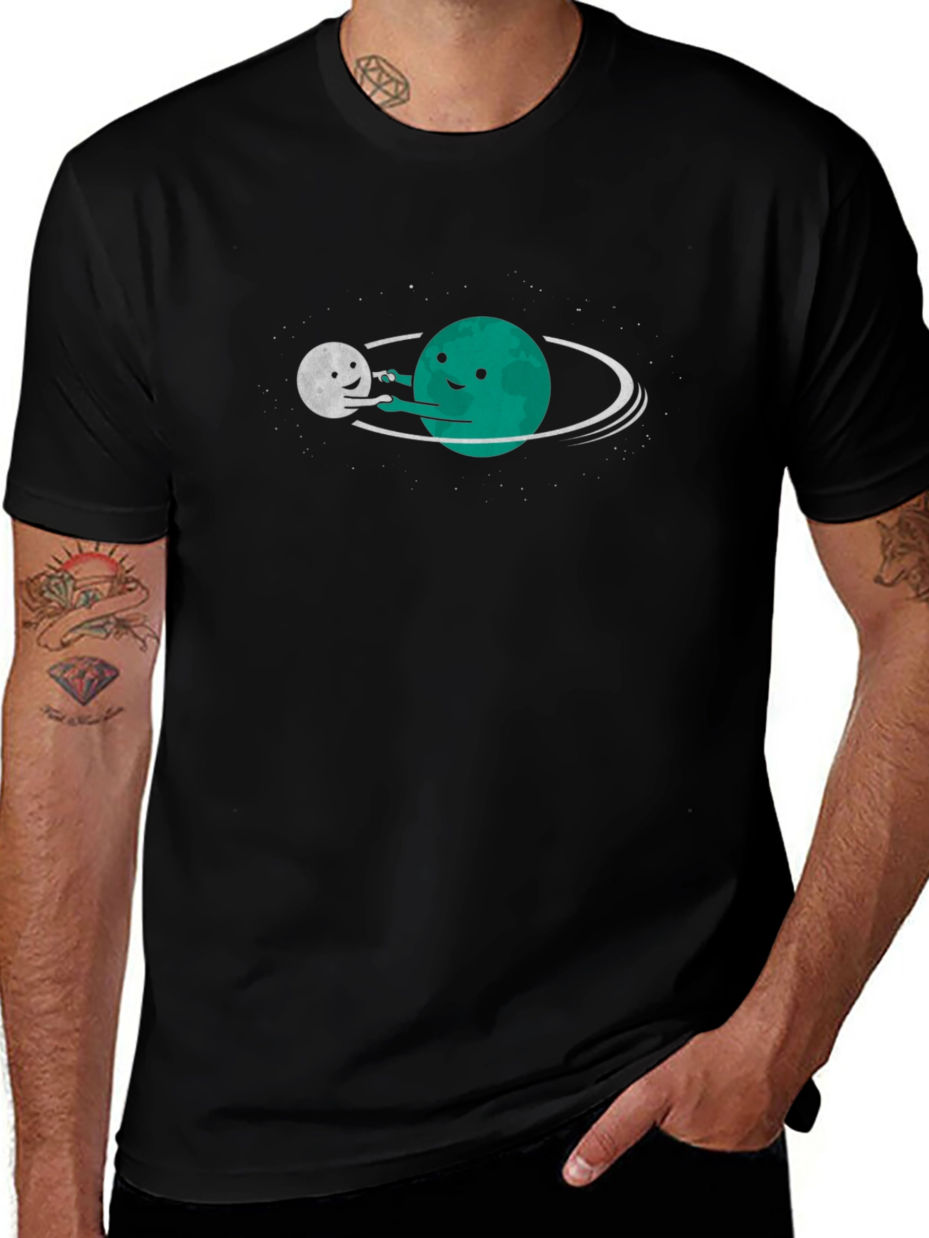 Cute Planet Hug T-Shirt - Space Lover Tee