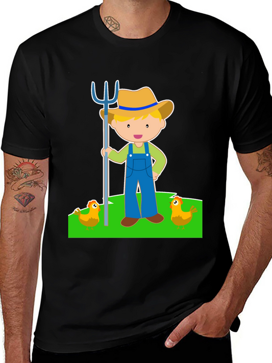 Cartoon Farmer Graphic Tee