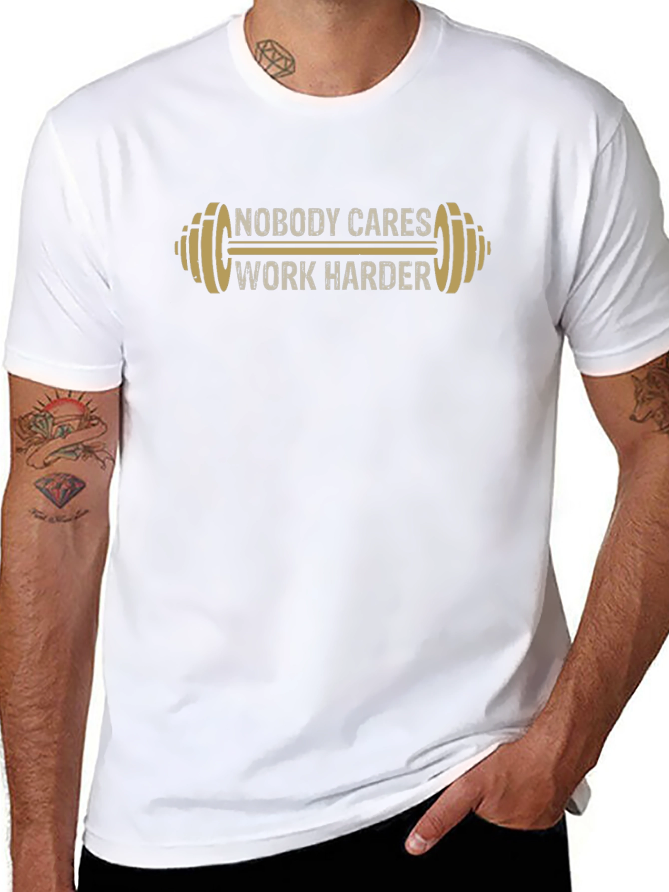 Nobody Cares Work Harder Black T-Shirt Gym Motivation