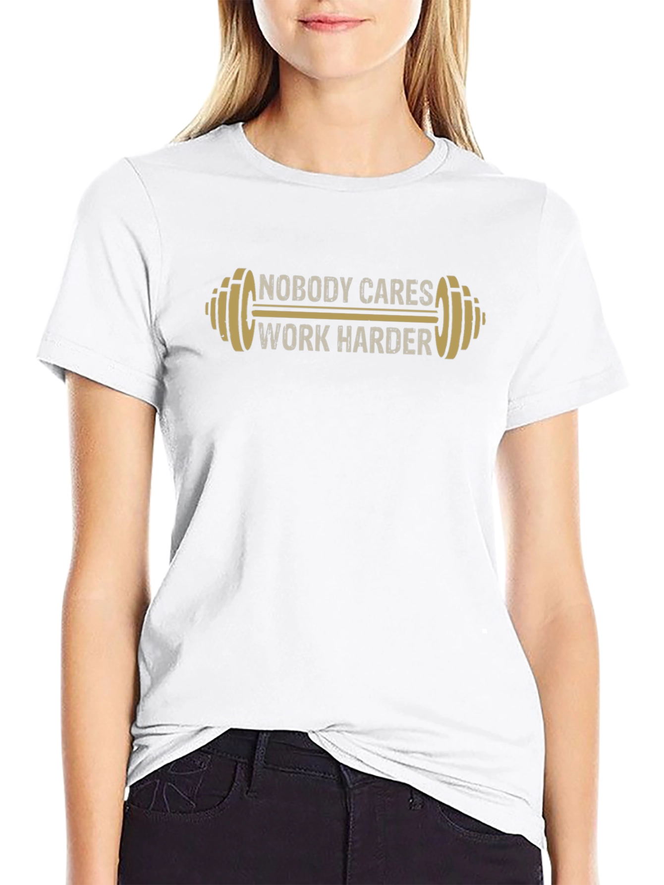 Nobody Cares Work Harder Black T-Shirt Gym Motivation