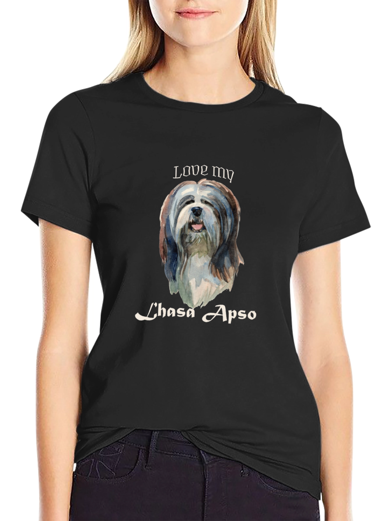 Love My Lhasa Apso T-Shirt - Black