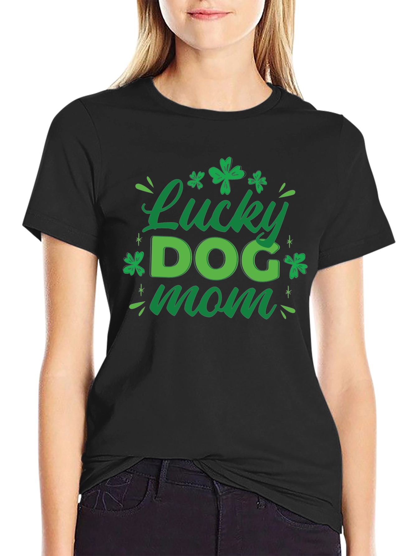 Lucky Dog Mom T-Shirt - St. Patricks Day