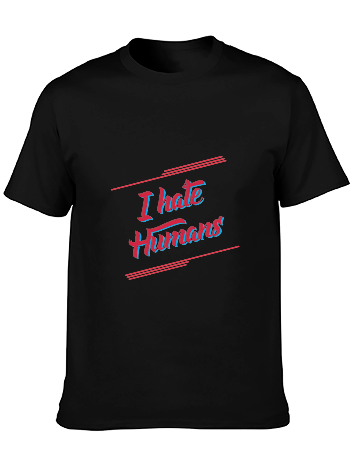 I Hate Humans Graphic Tee - Black Cotton T-Shirt