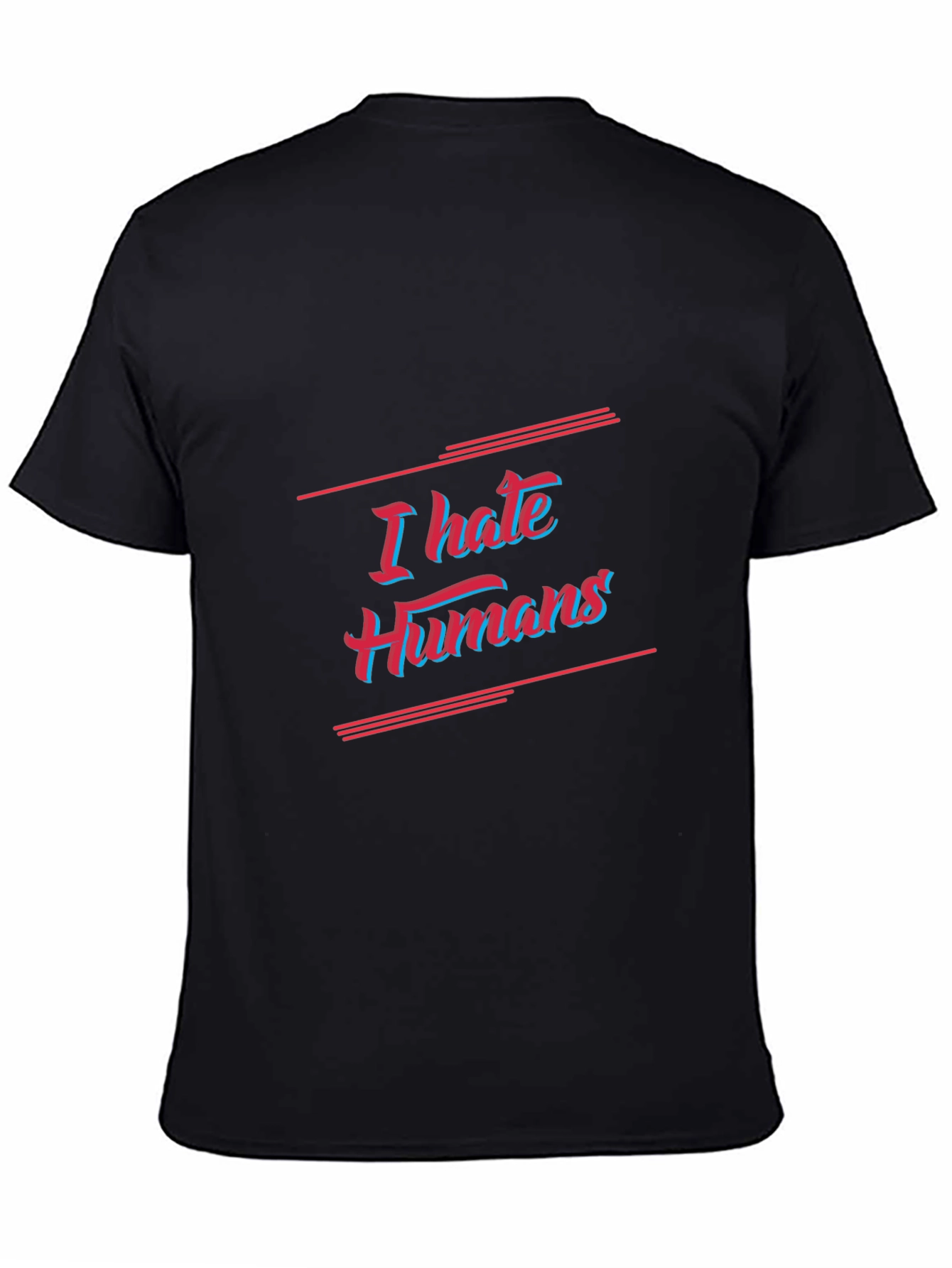 I Hate Humans Graphic Tee - Black Cotton T-Shirt