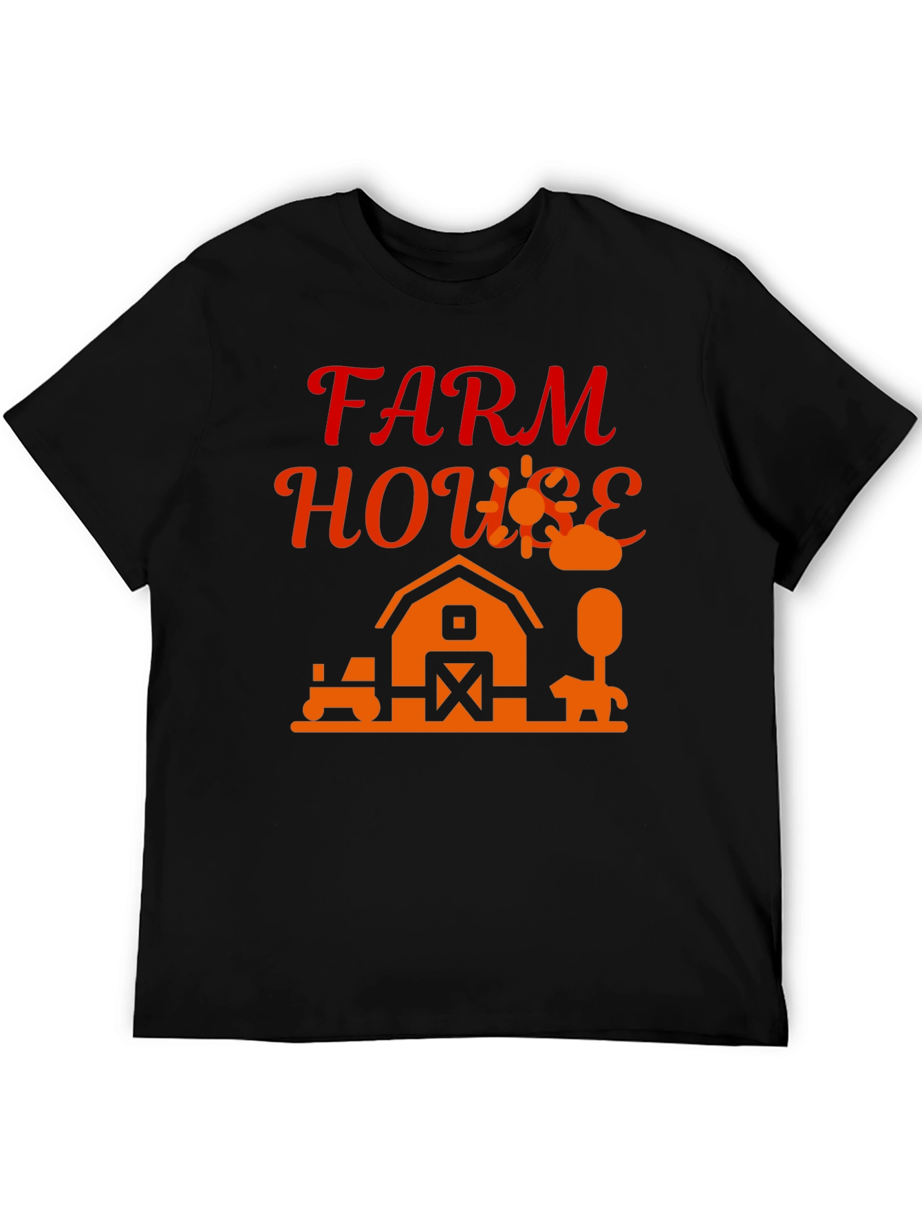 Farm House Graphic Tee - Black Cotton Blend