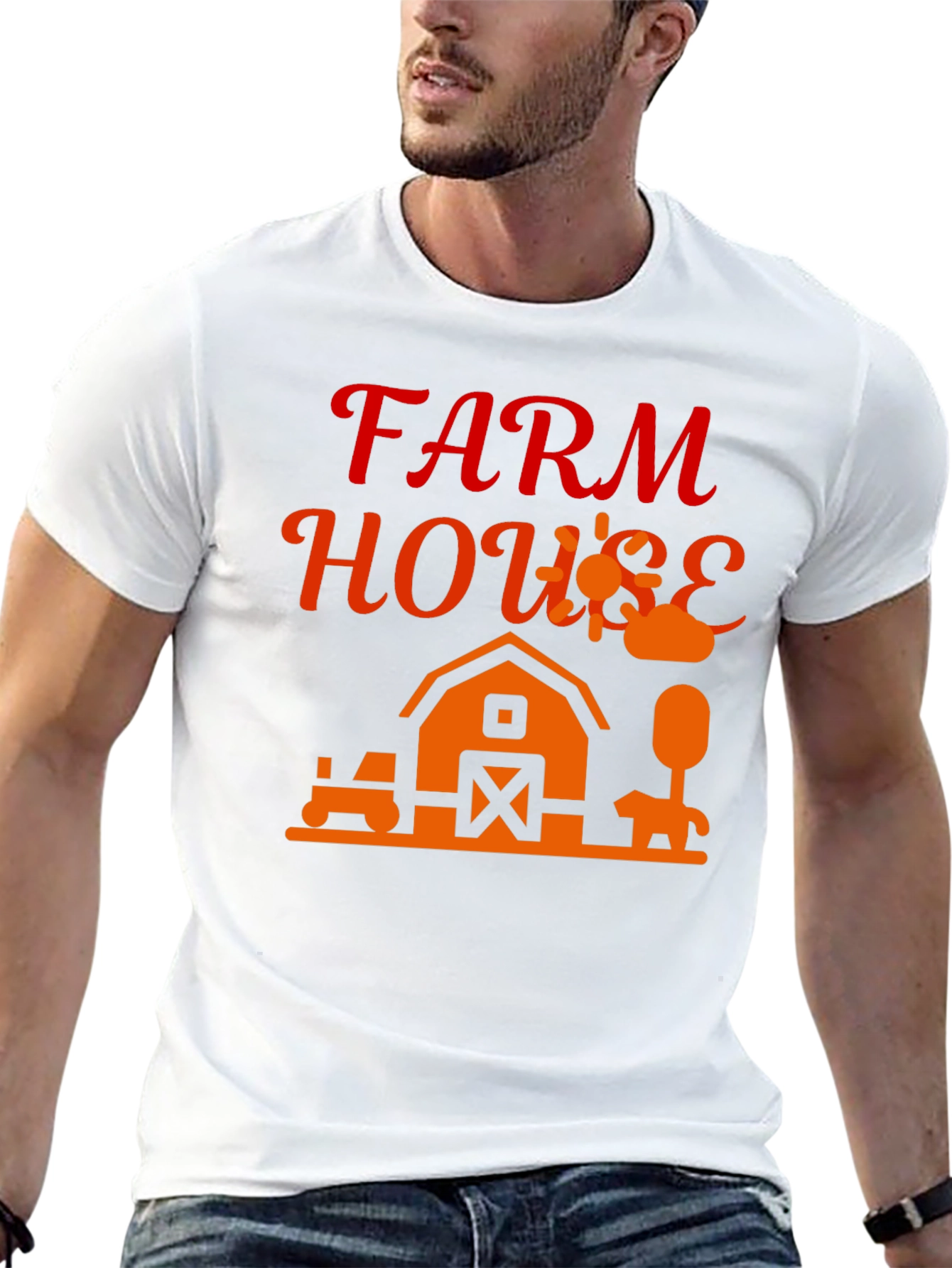 Farm House Graphic Tee - Black Cotton Blend