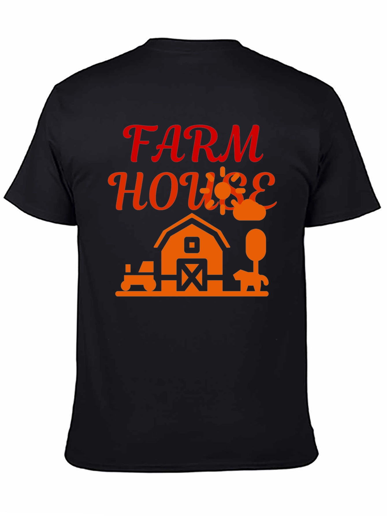 Farm House Graphic Tee - Black Cotton Blend