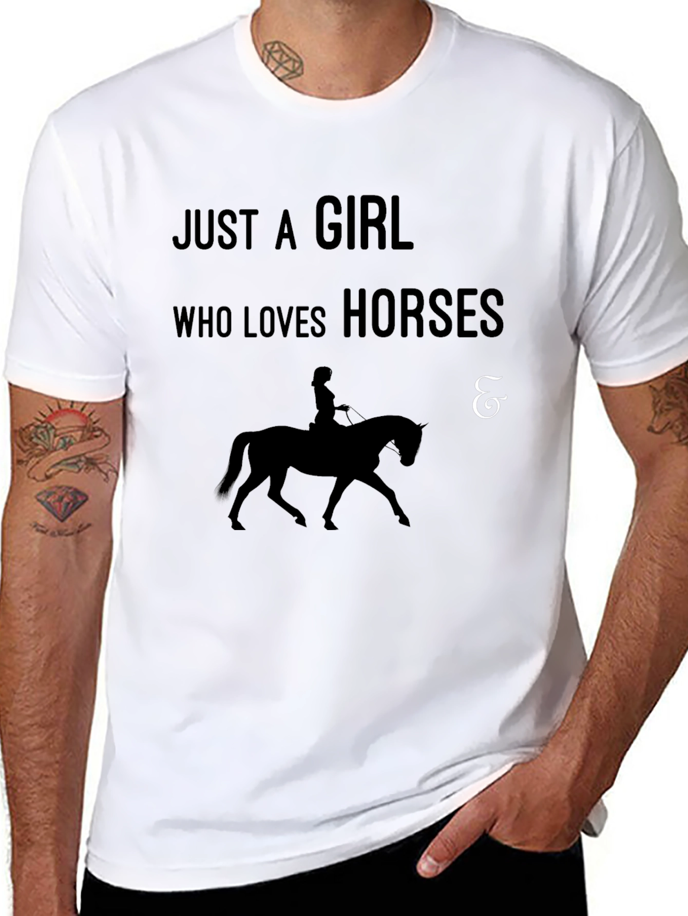 Just A Girl Who Loves Horses Black T-Shirt