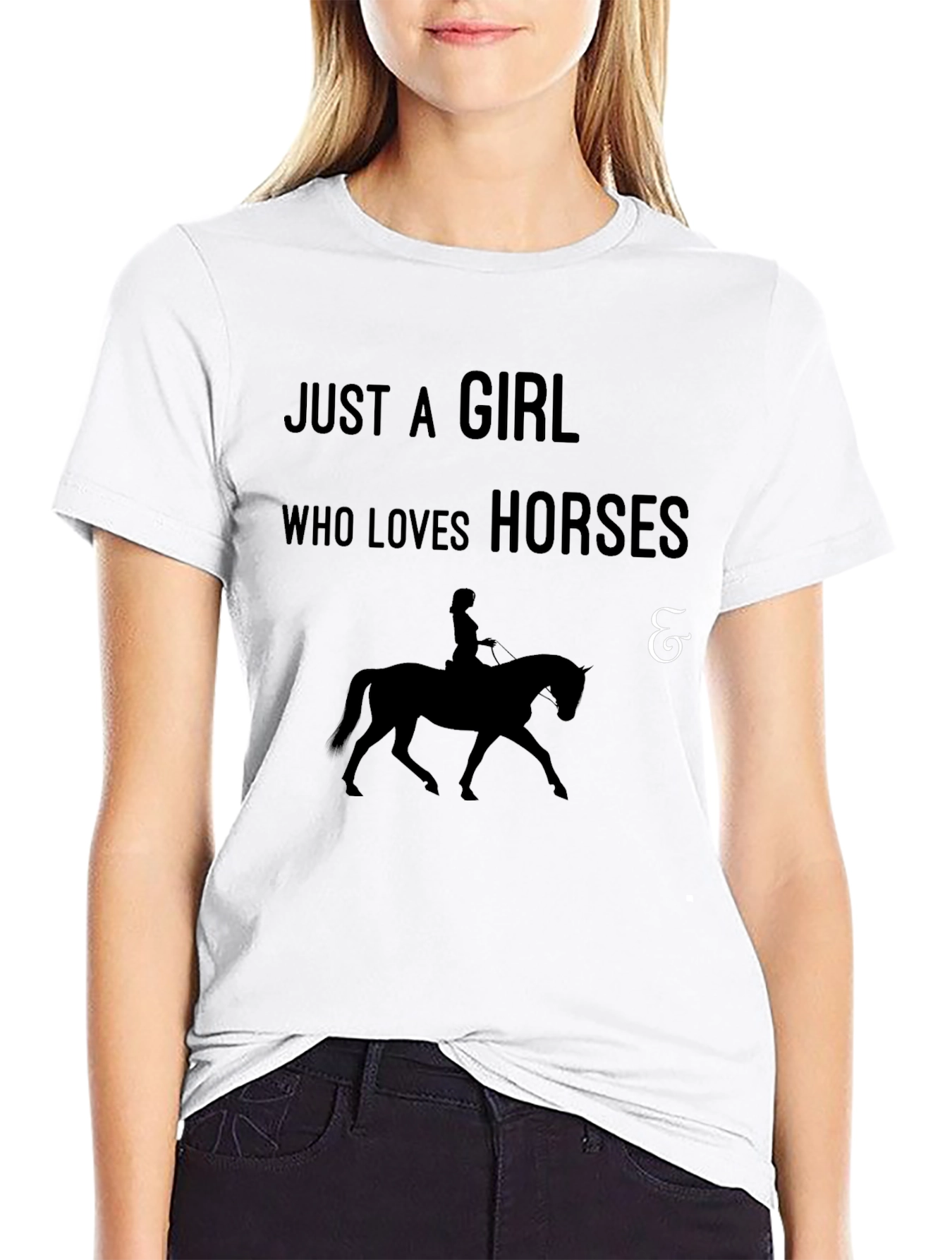 Just A Girl Who Loves Horses Black T-Shirt