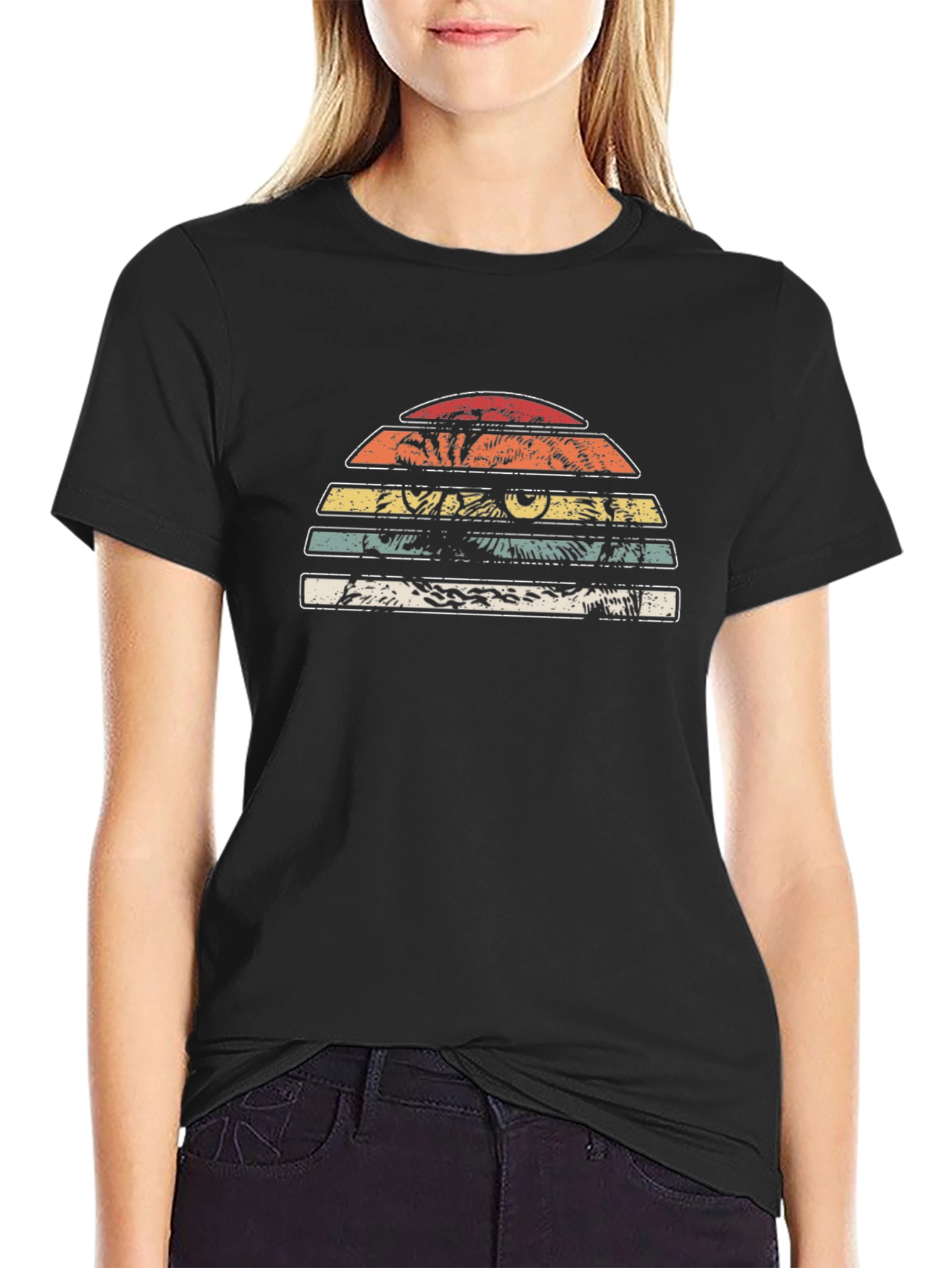 Retro Sunset Cat Eye T-Shirt