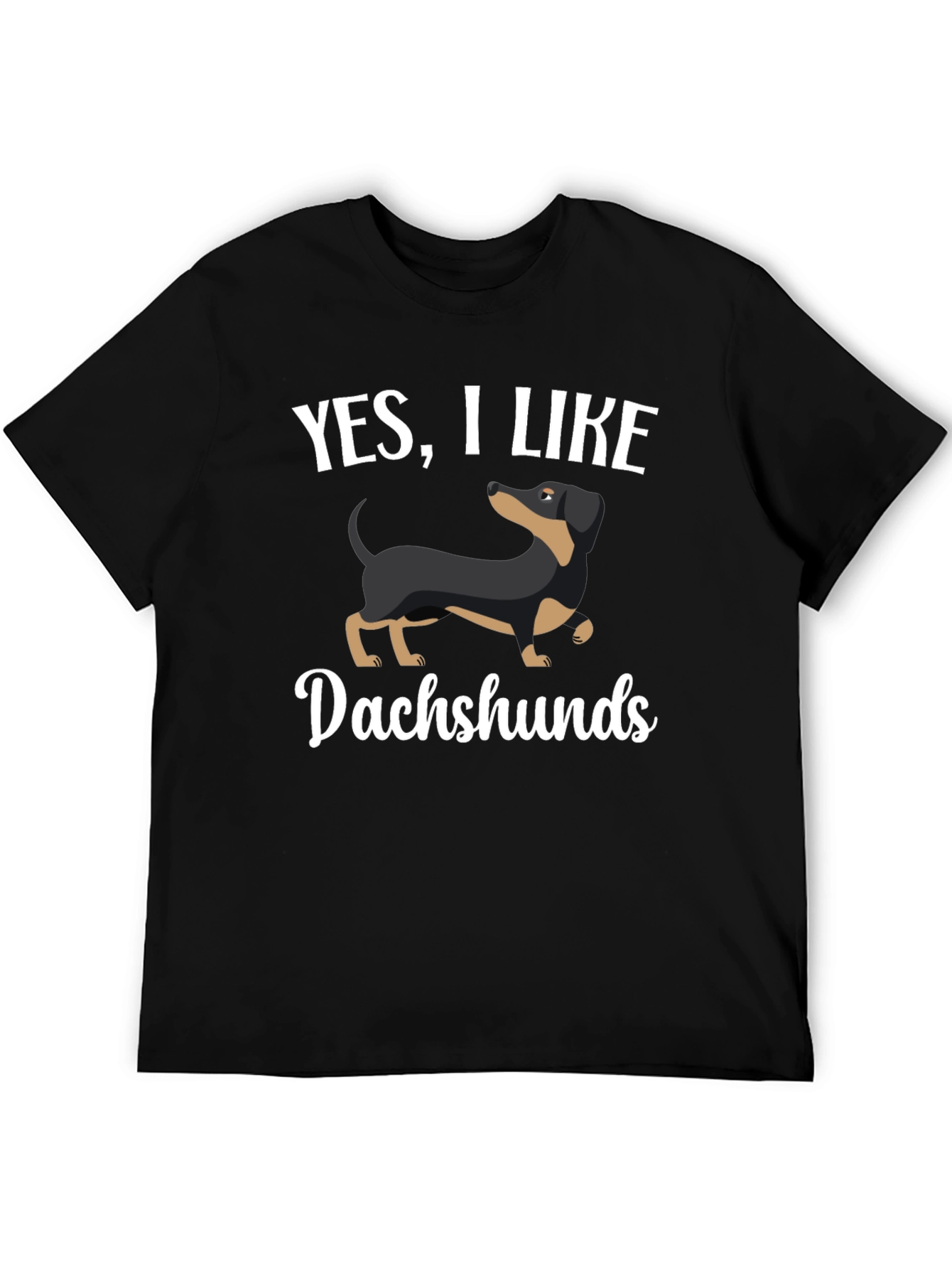 Dachshund Lover Graphic Tee - Black Cotton