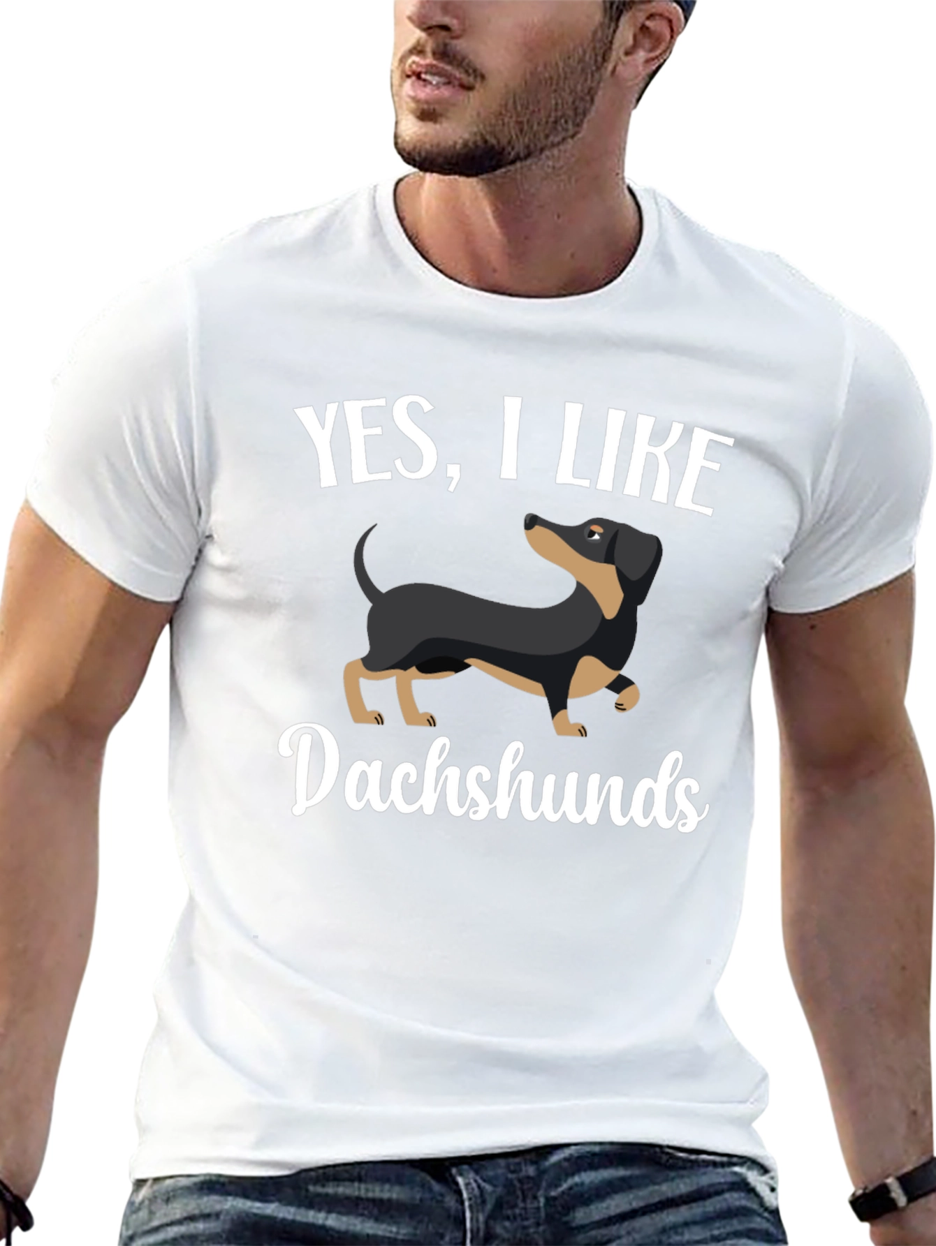 Dachshund Lover Graphic Tee - Black Cotton