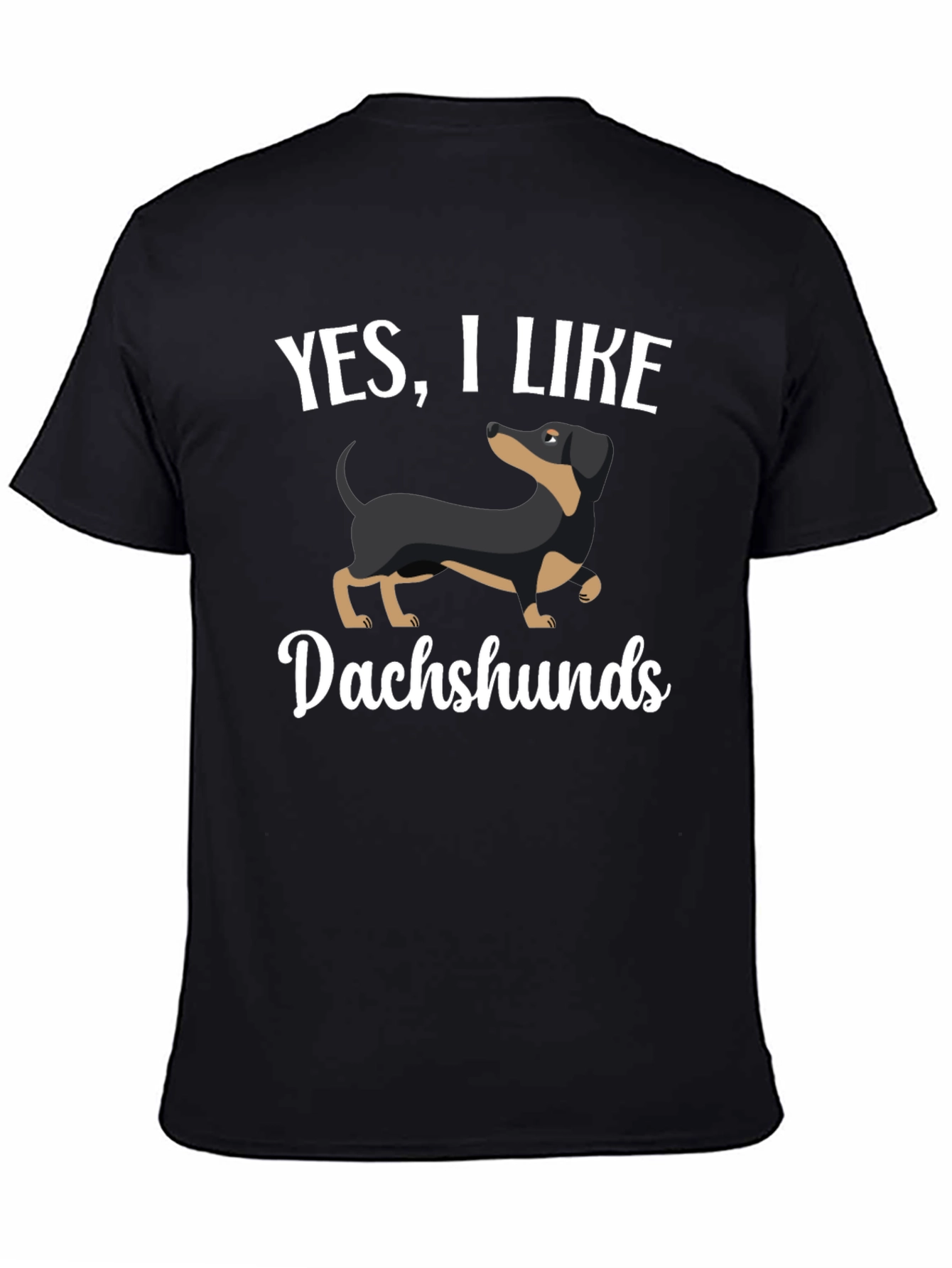 Dachshund Lover Graphic Tee - Black Cotton