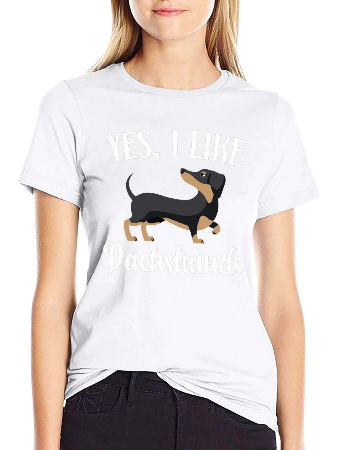 Dachshund Lover Graphic Tee - Black Cotton
