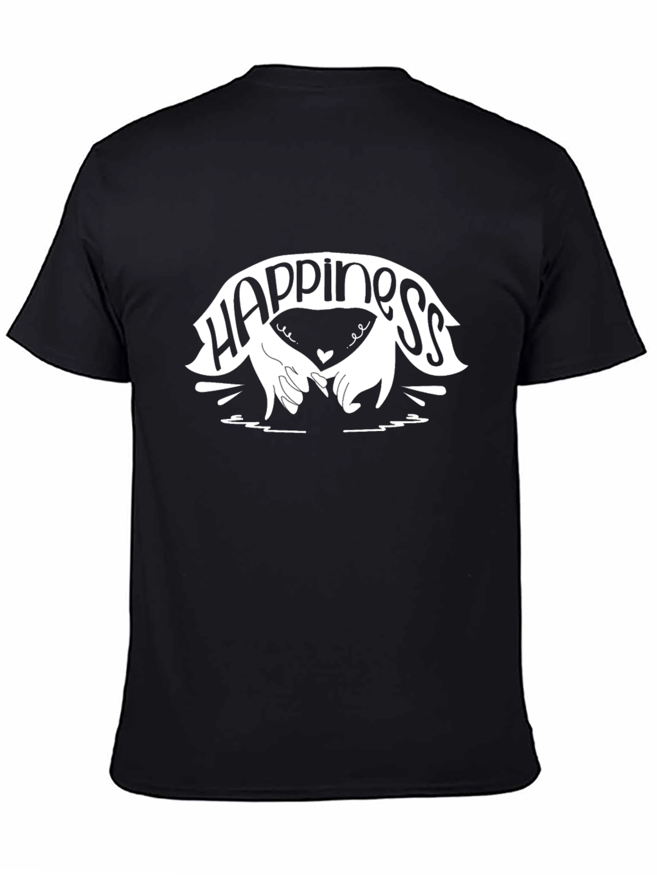 Happiness Graphic Black T-Shirt