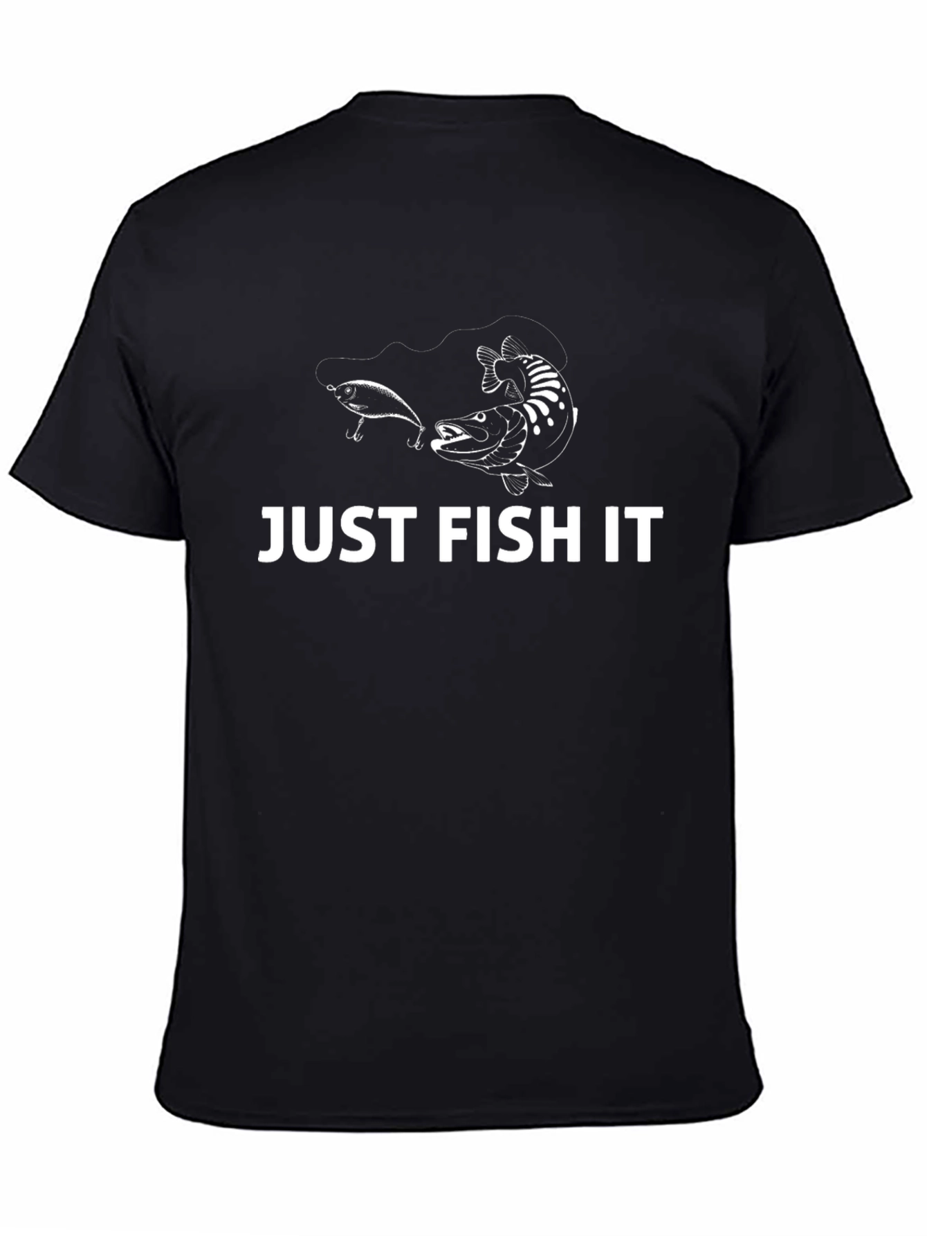 Just Fish It T-Shirt - Black Cotton Fishing Tee