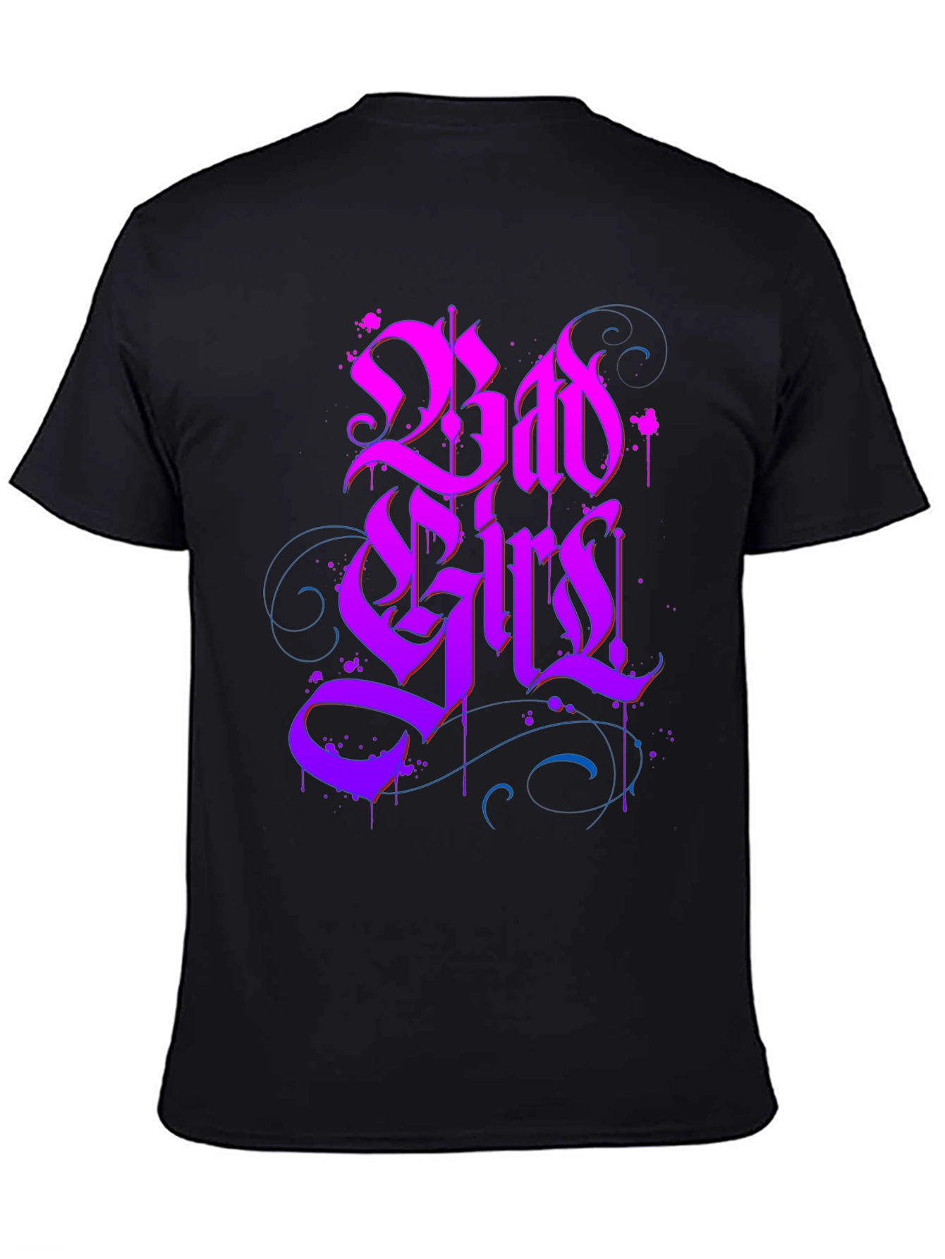 Bad Girls Gothic Style Black Graphic Tee