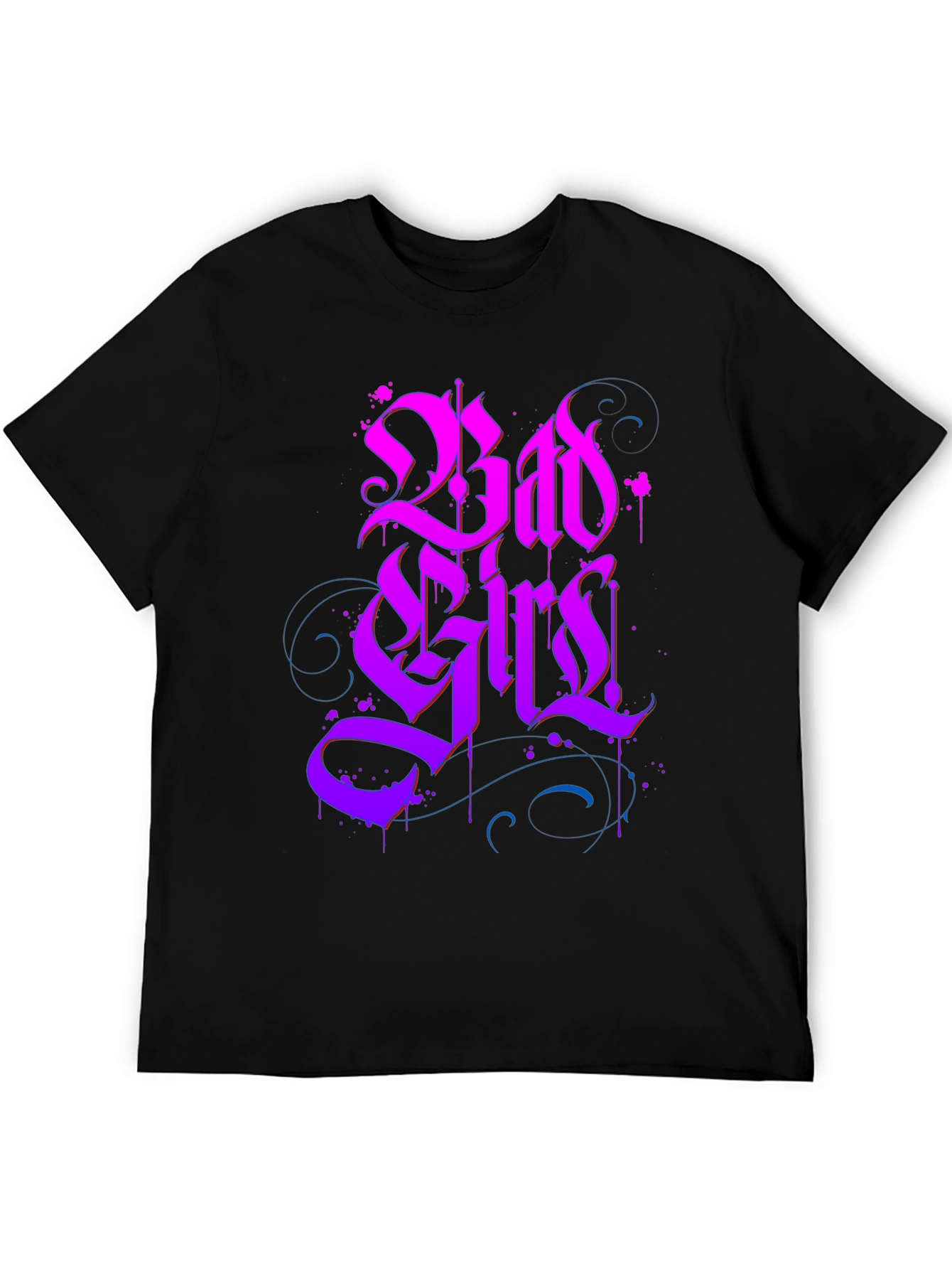 Bad Girls Gothic Style Black Graphic Tee