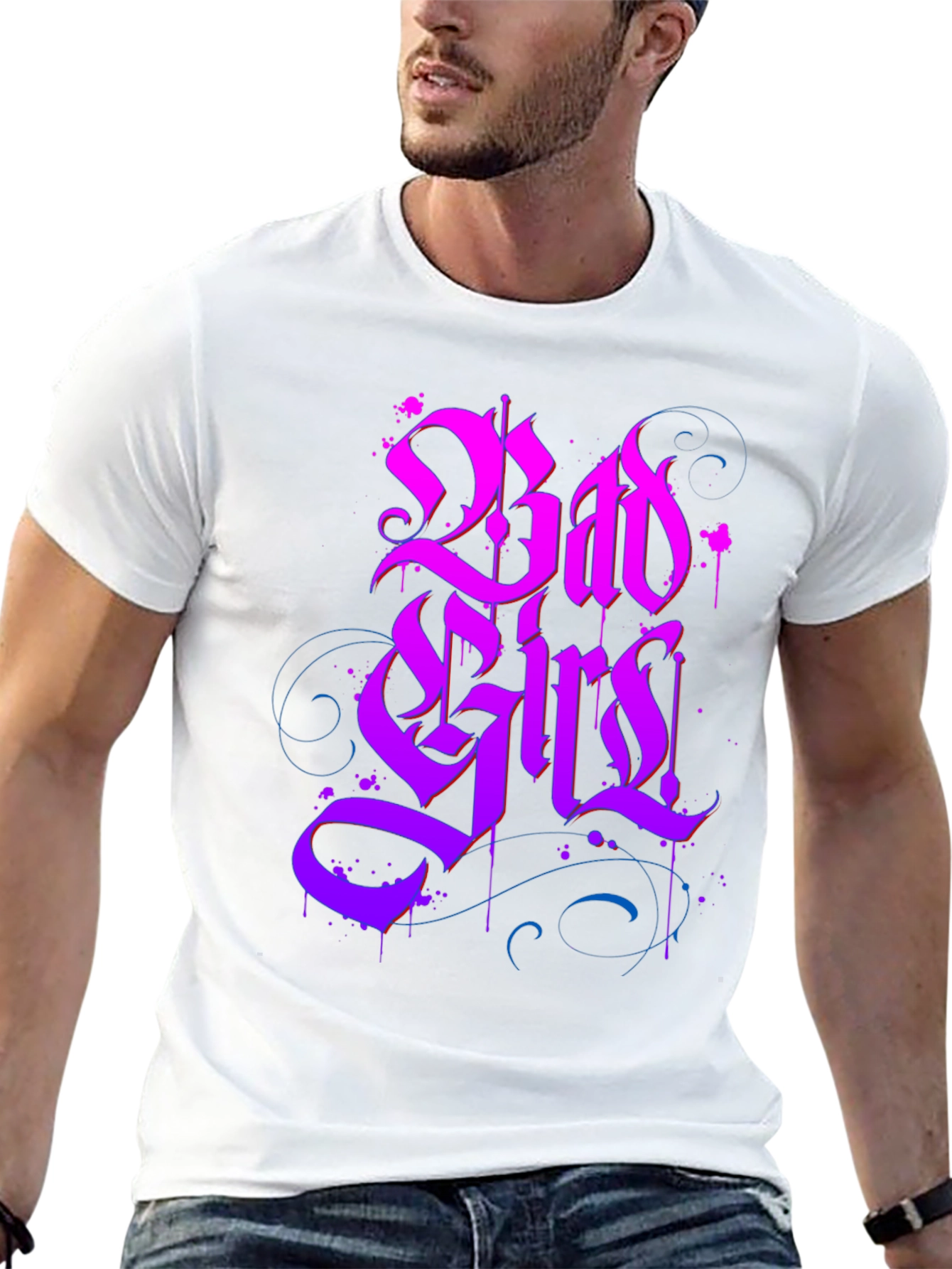 Bad Girls Gothic Style Black Graphic Tee