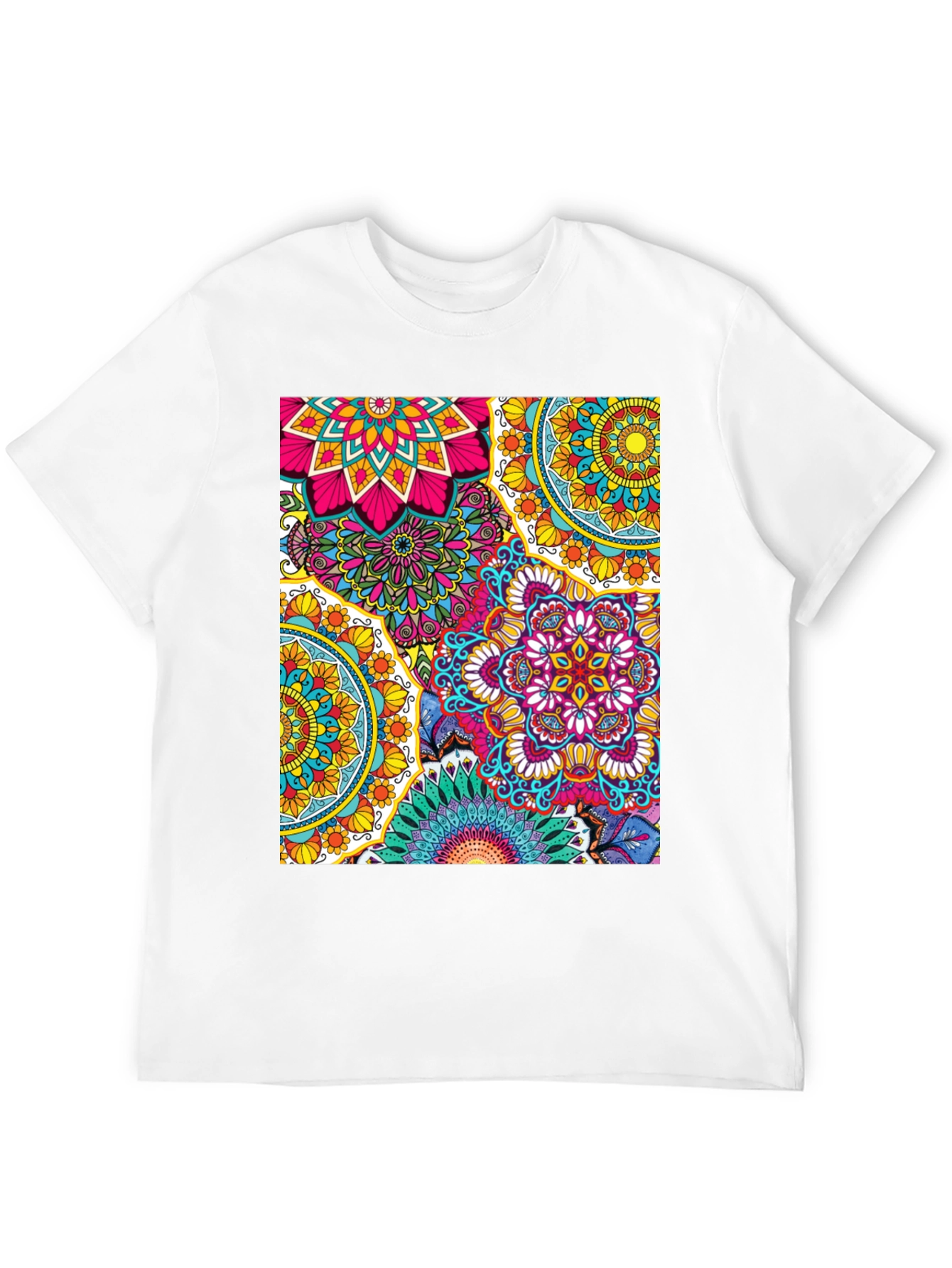 Vibrant Mandala Graphic Print T-Shirt - Casual & Stylish
