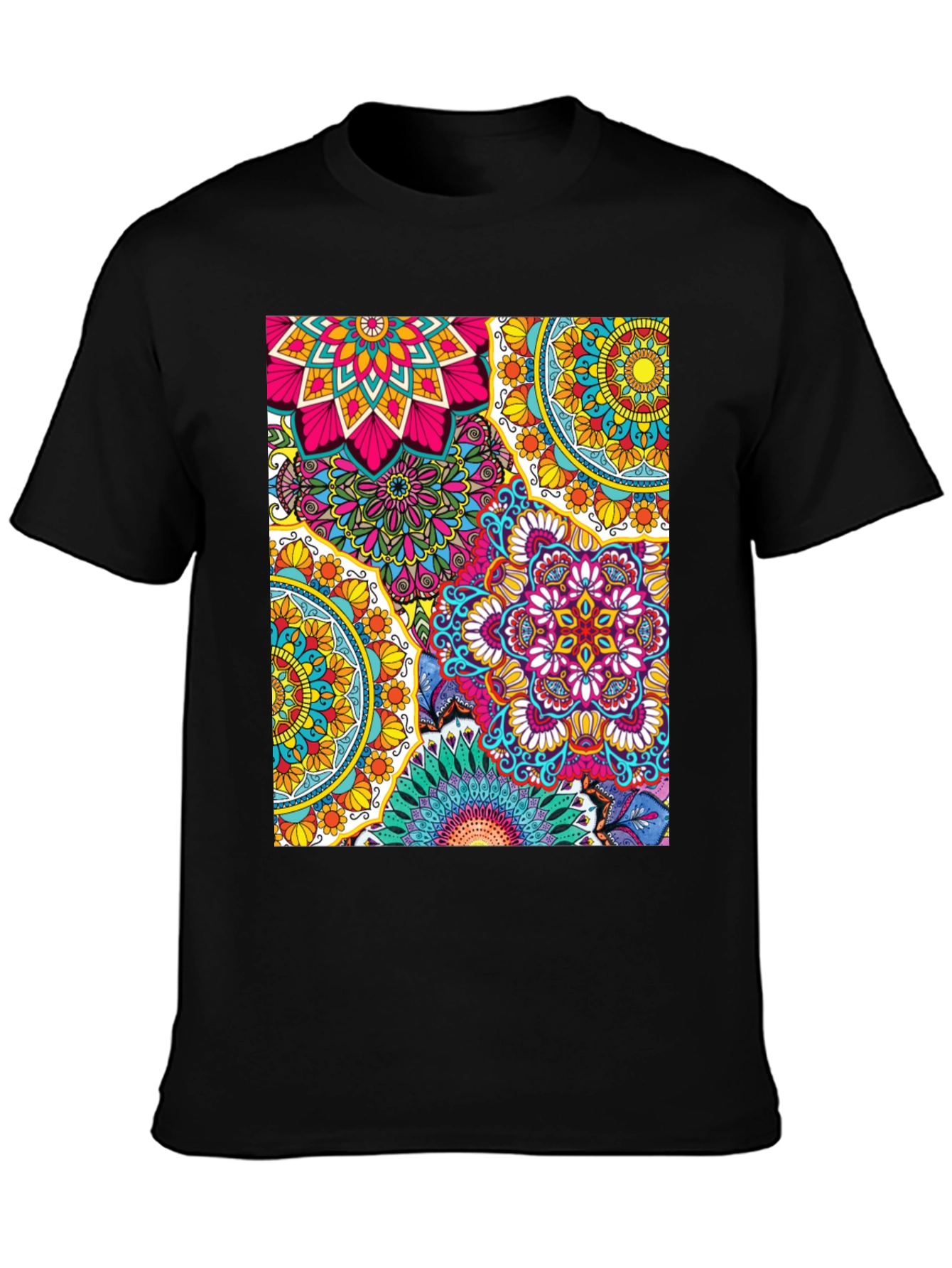 Vibrant Mandala Graphic Print T-Shirt - Casual & Stylish