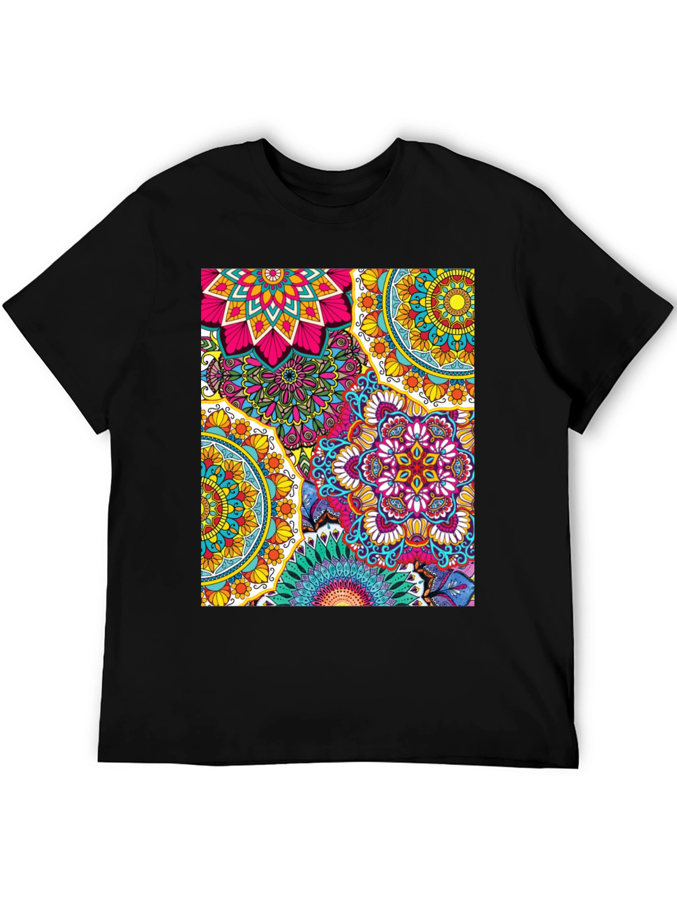 Vibrant Mandala Graphic Print T-Shirt - Casual & Stylish