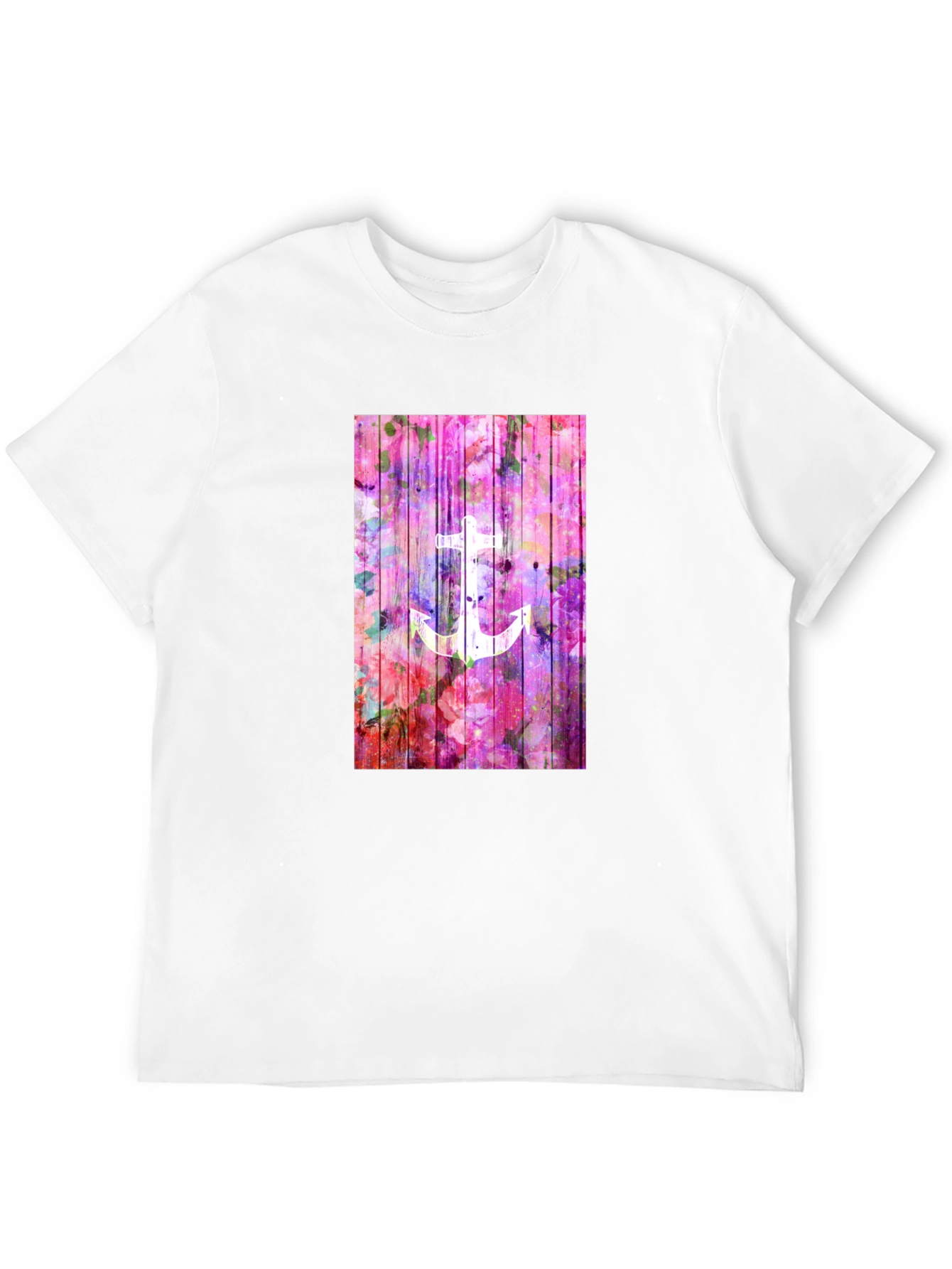 Anchor Graphic Tee - Floral Design