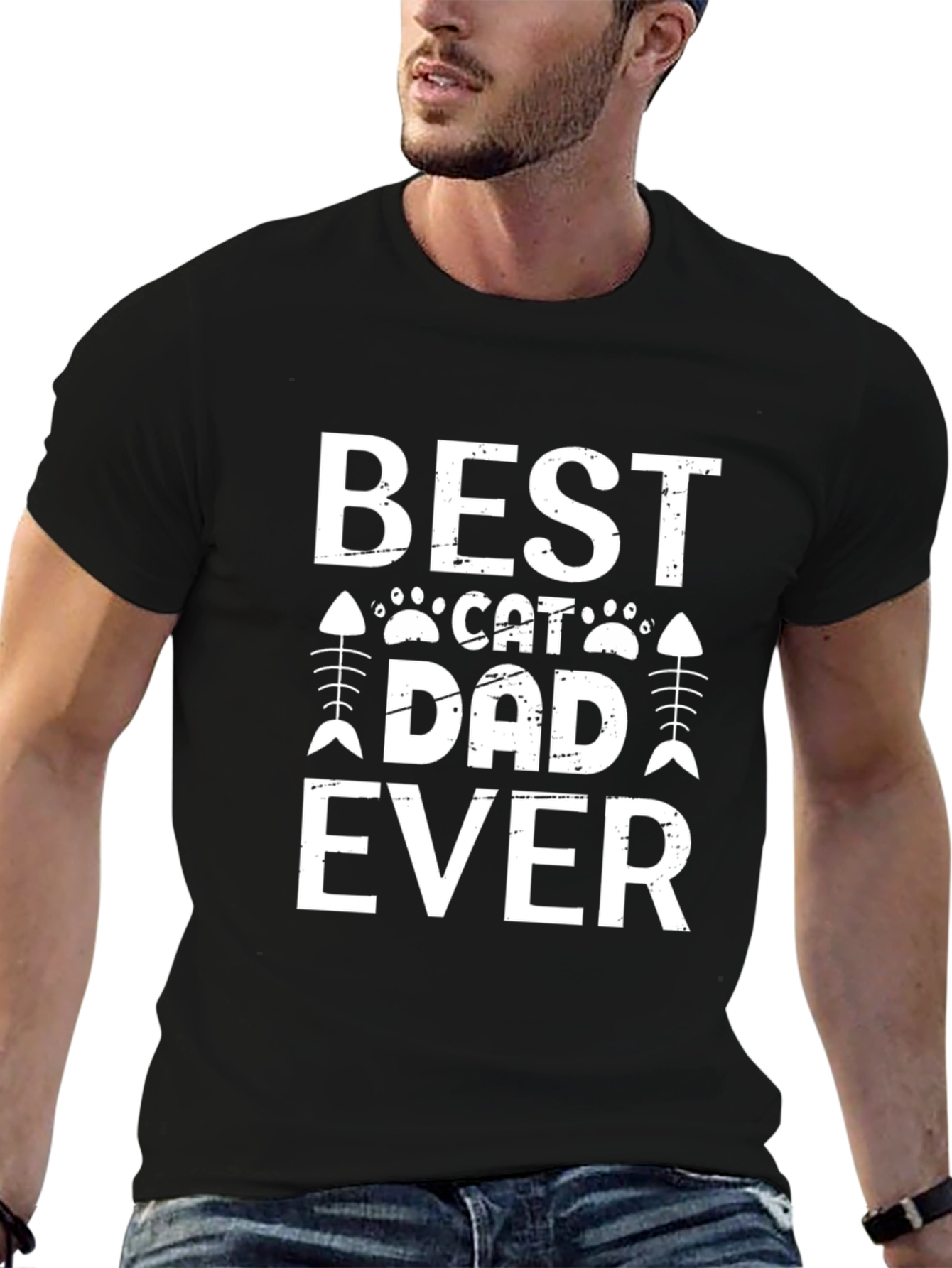 Best Cat Dad Ever Graphic T-Shirt