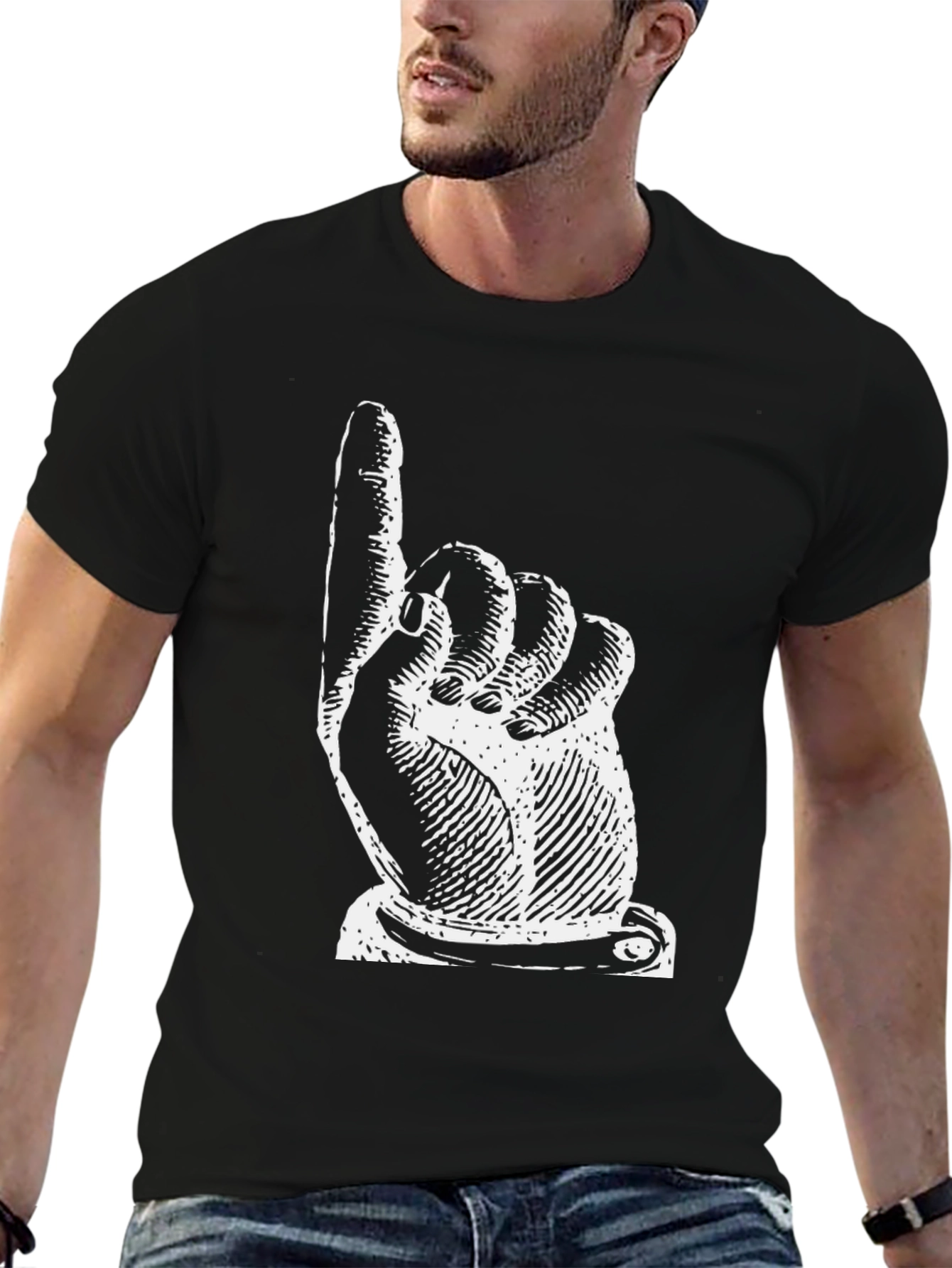 Pointing Finger Graphic T-Shirt