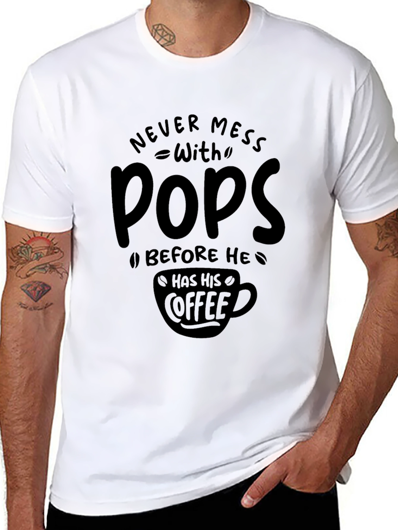 Never Mess With Pops Coffee Graphic Tee