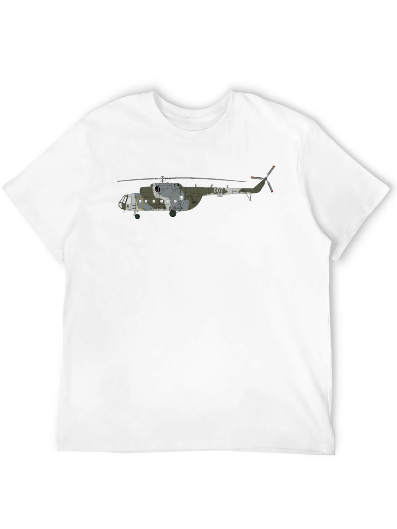 Military Helicopter Graphic Tee - Black