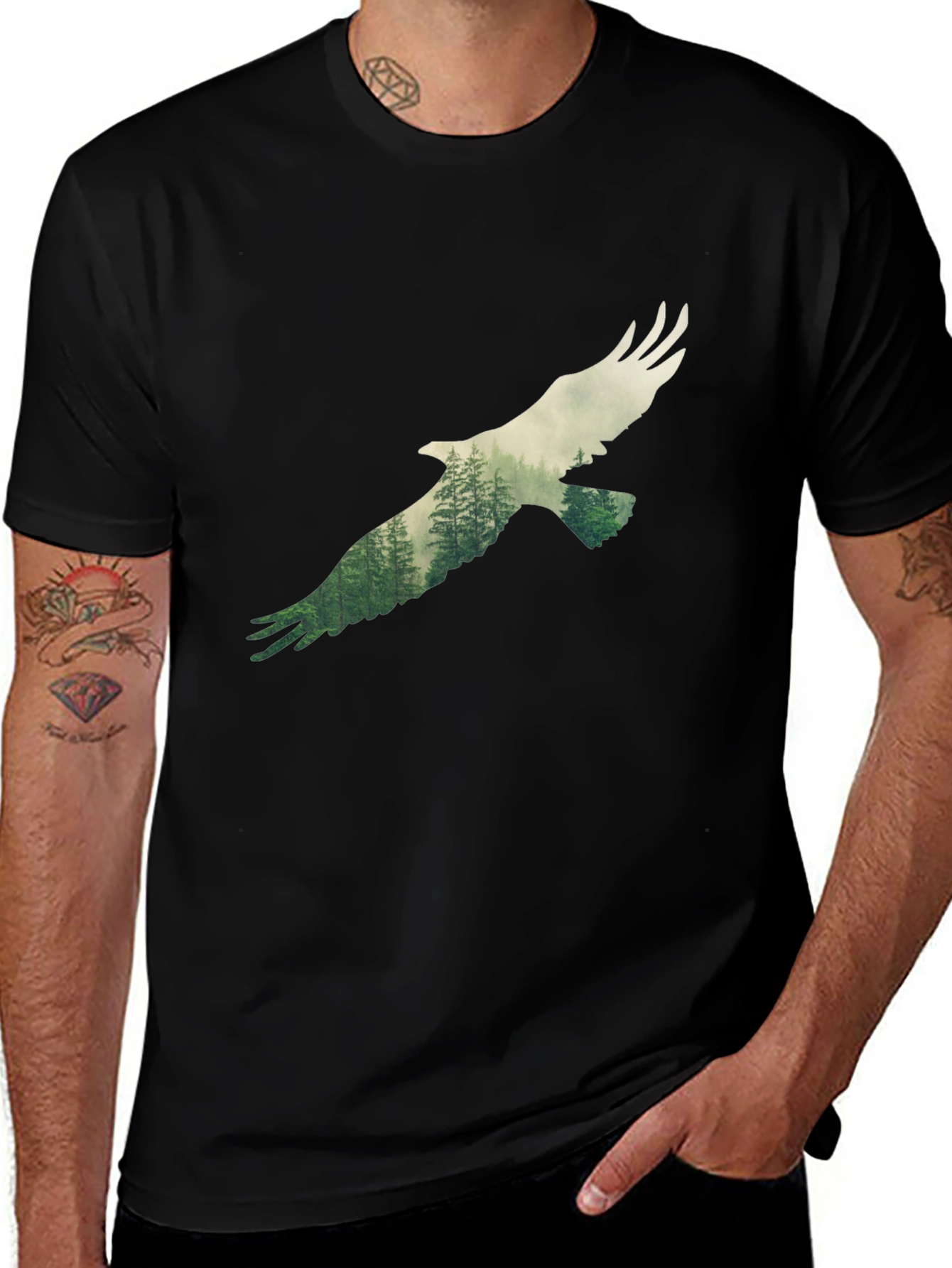 Eagle Forest T-Shirt - Nature Inspired Tee
