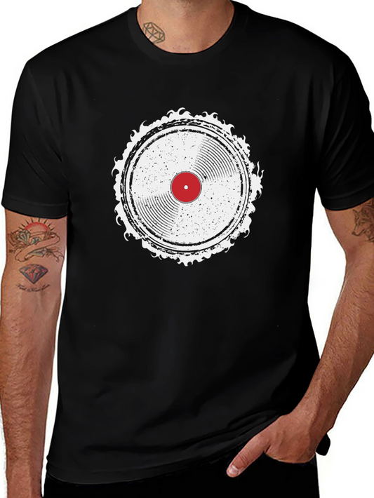 Vintage Vinyl Record Graphic Black T-Shirt