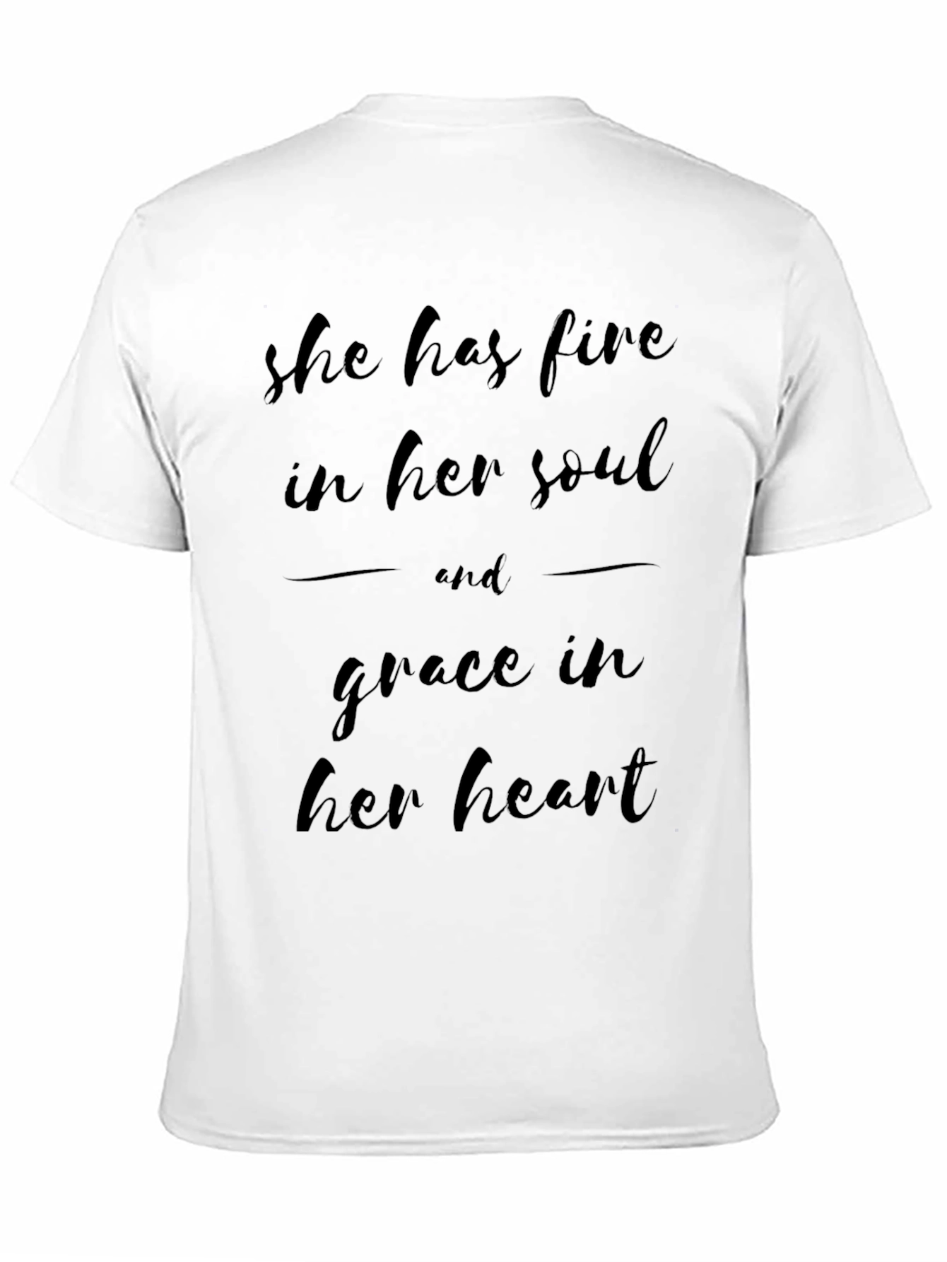 She Has Fire Soul Grace Heart Black T-Shirt