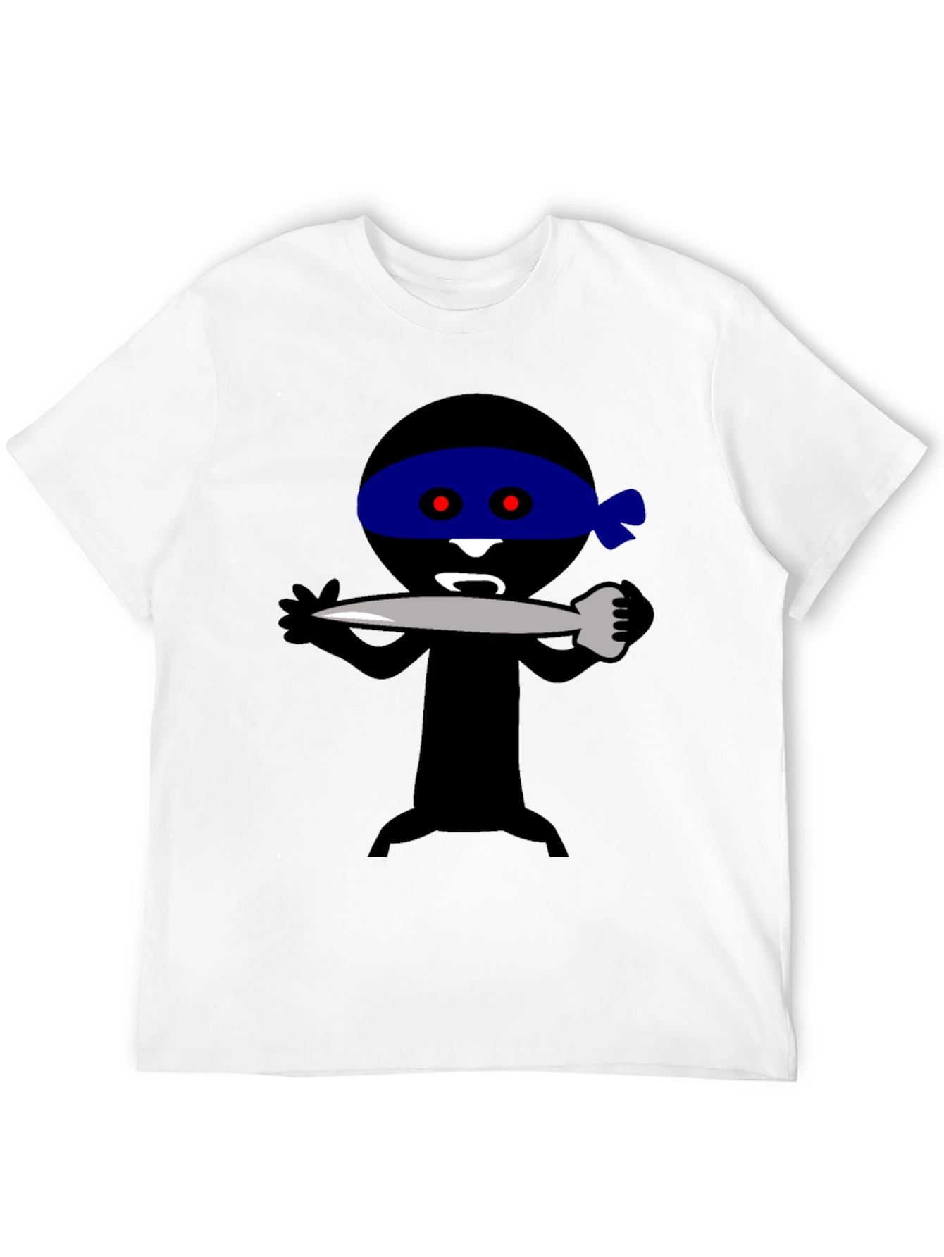 Ninja Cartoon Graphic Tee - Black