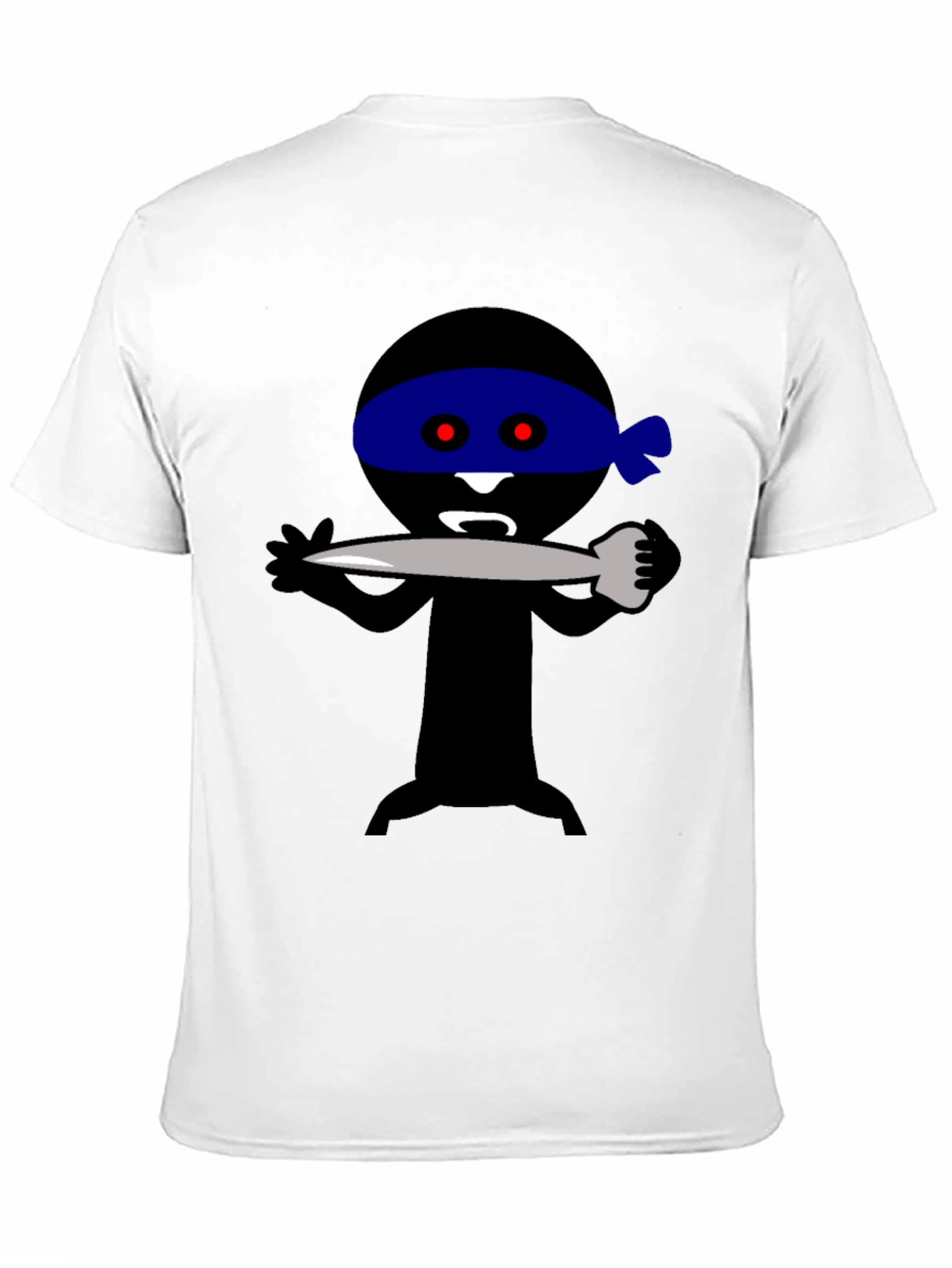 Ninja Cartoon Graphic Tee - Black