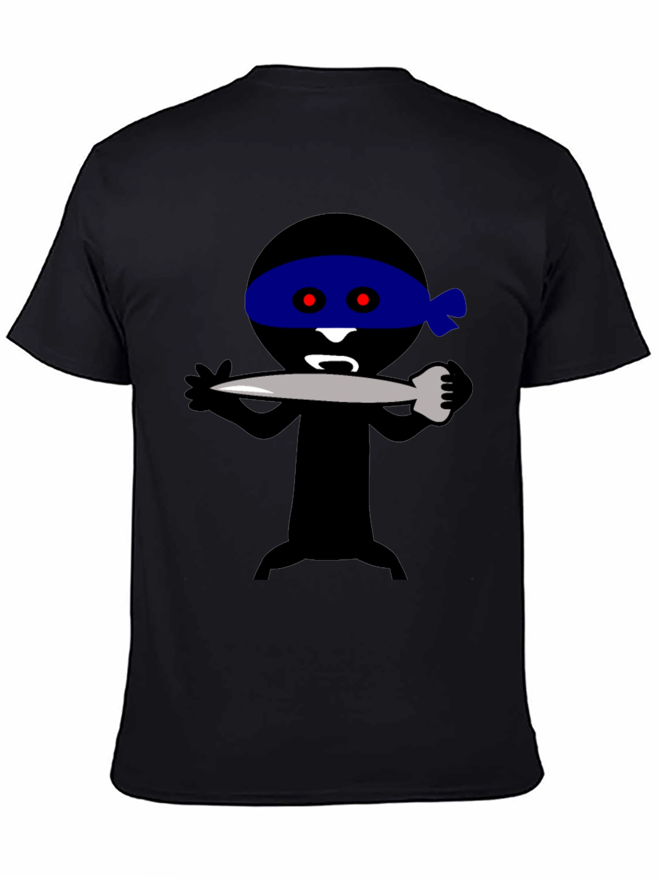 Ninja Cartoon Graphic Tee - Black