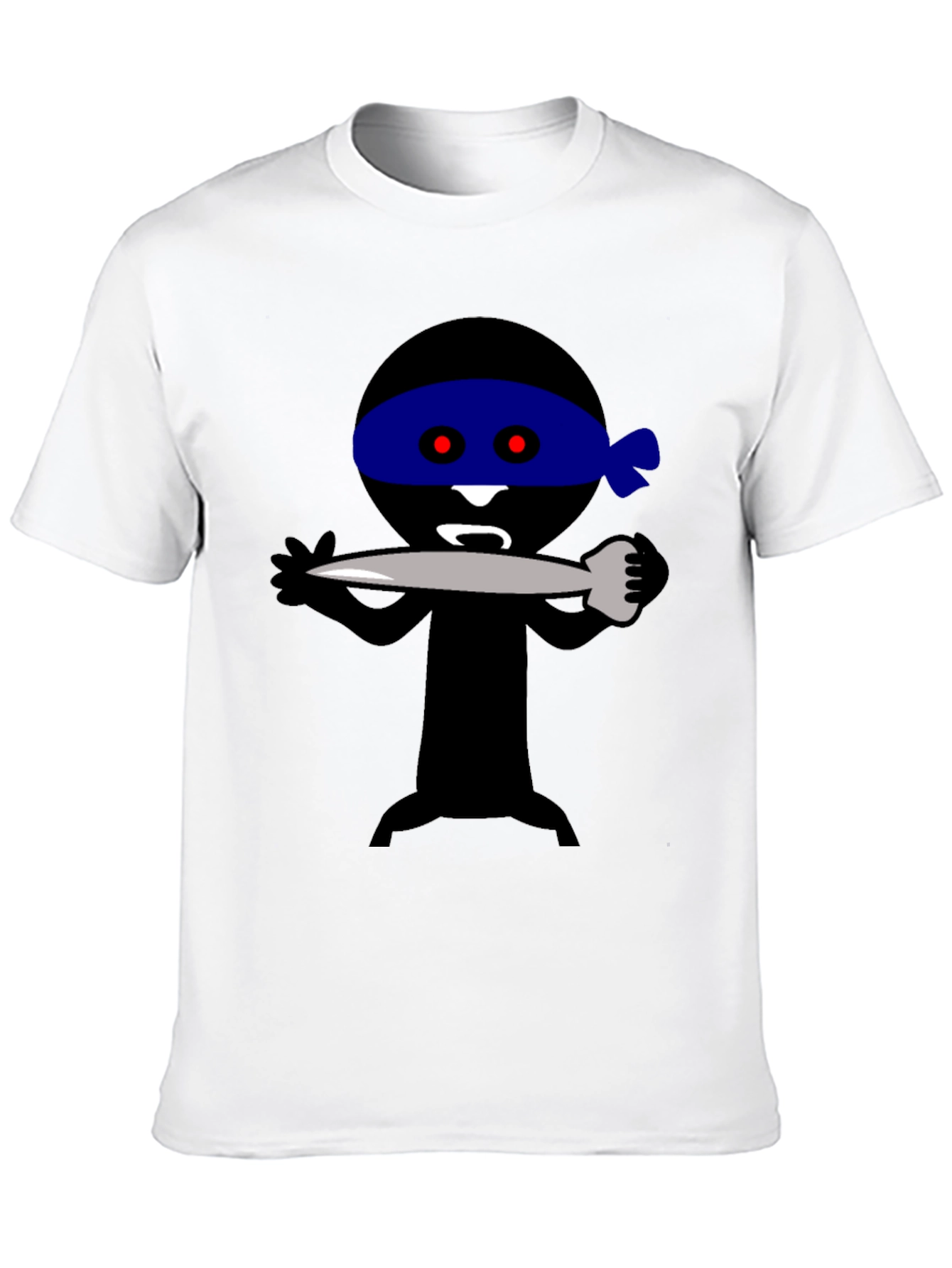 Ninja Cartoon Graphic Tee - Black