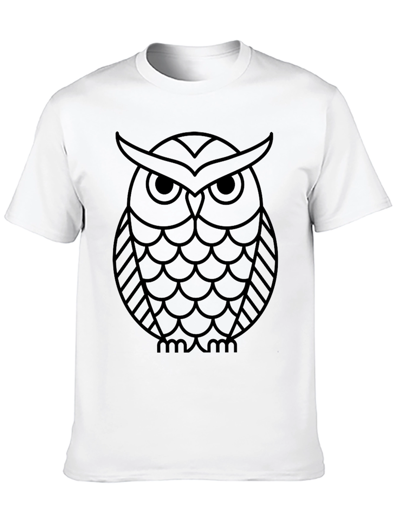 Owl Graphic Tee - Black Cotton Blend T-Shirt