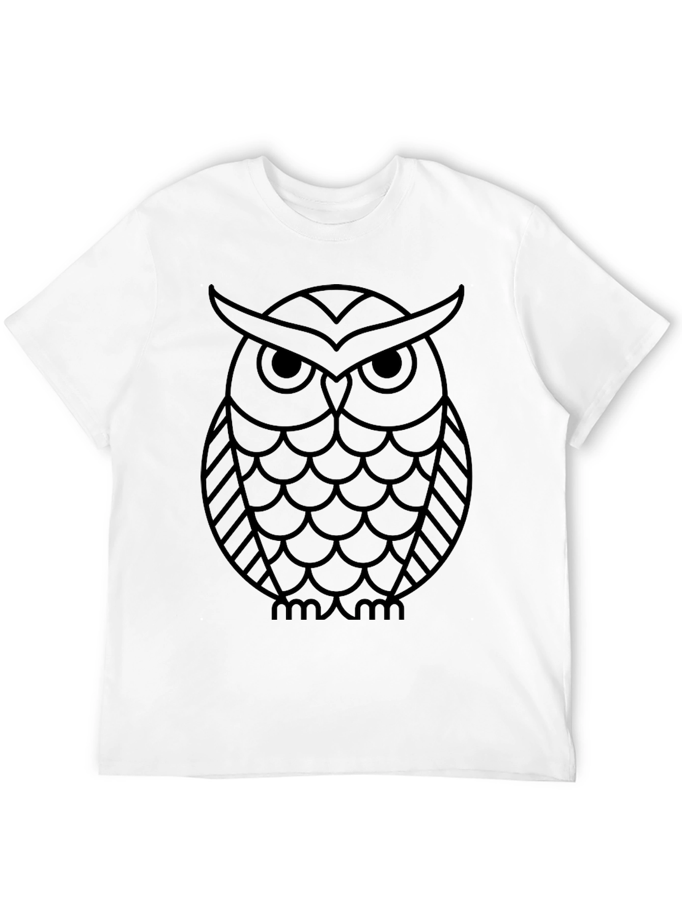 Owl Graphic Tee - Black Cotton Blend T-Shirt