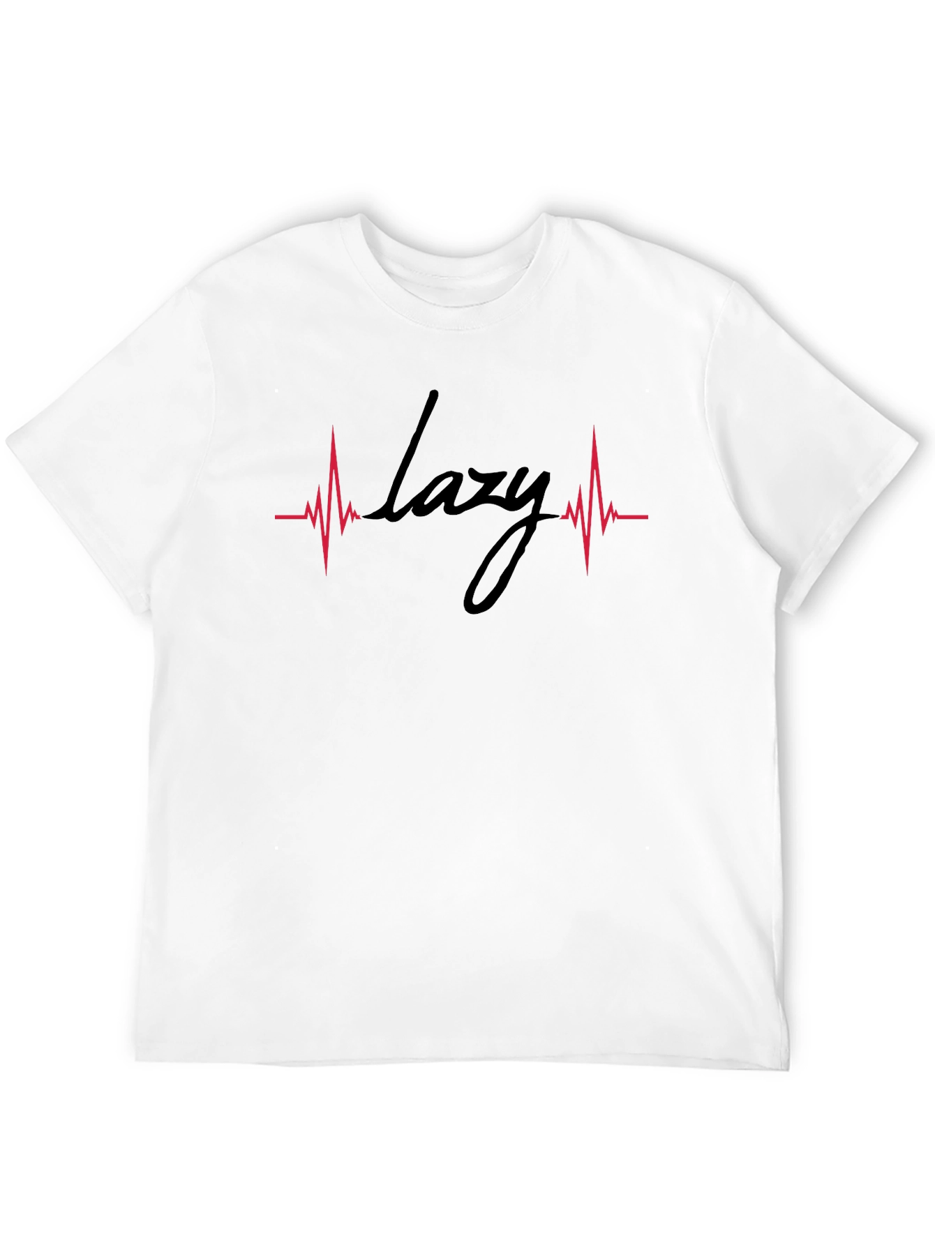 Lazy Heartbeat Graphic Tee - Black Cotton Comfort