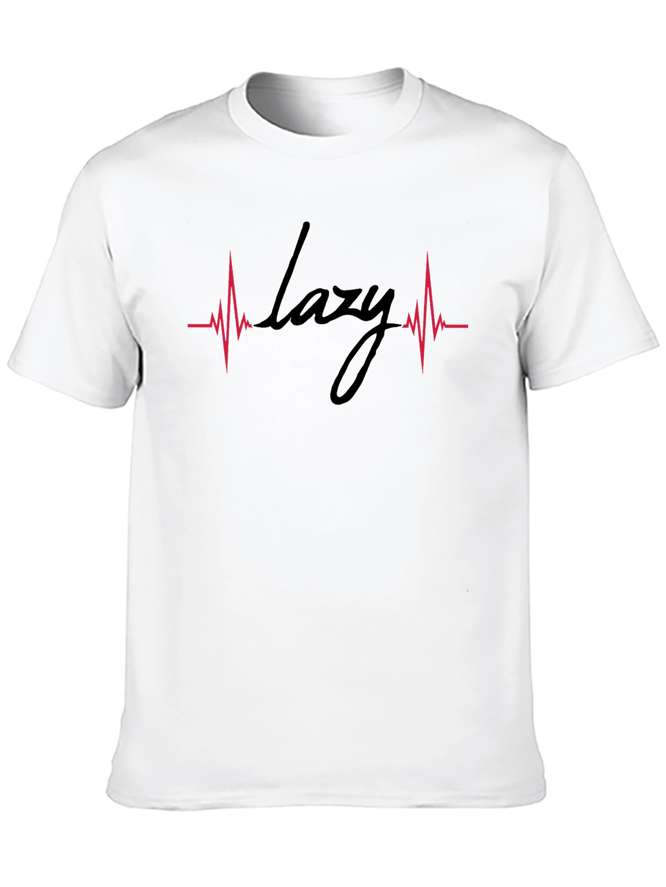Lazy Heartbeat Graphic Tee - Black Cotton Comfort