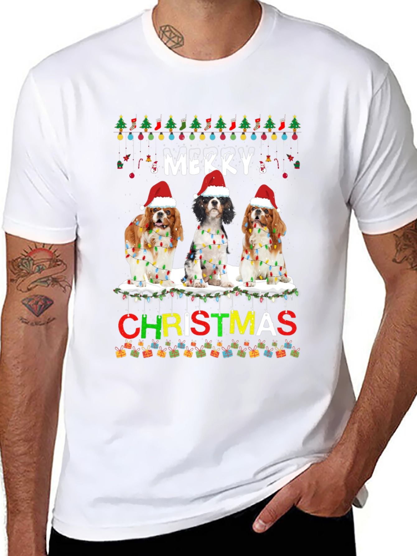 Merry Christmas Cavalier Spaniel T-Shirt
