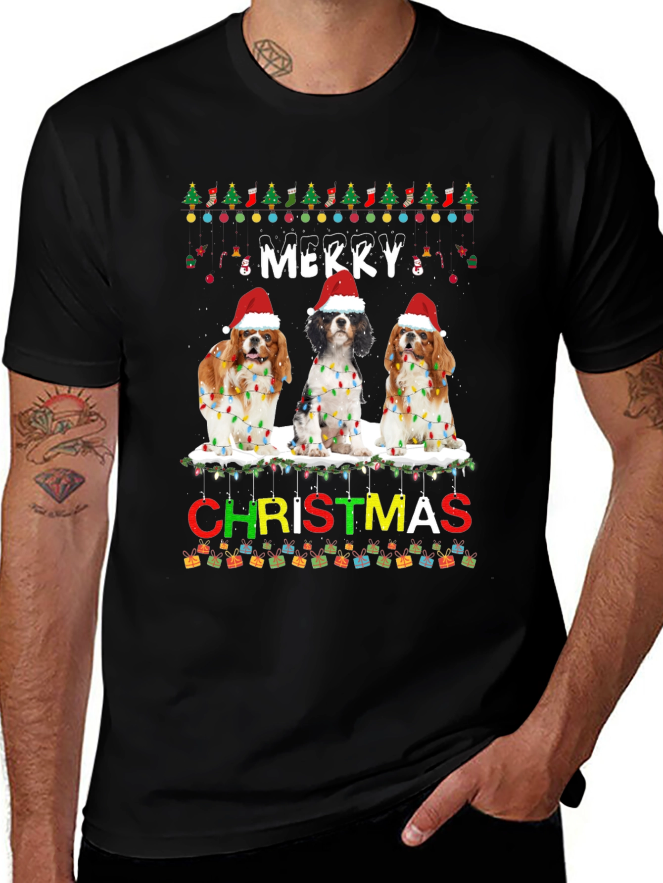 Merry Christmas Cavalier Spaniel T-Shirt