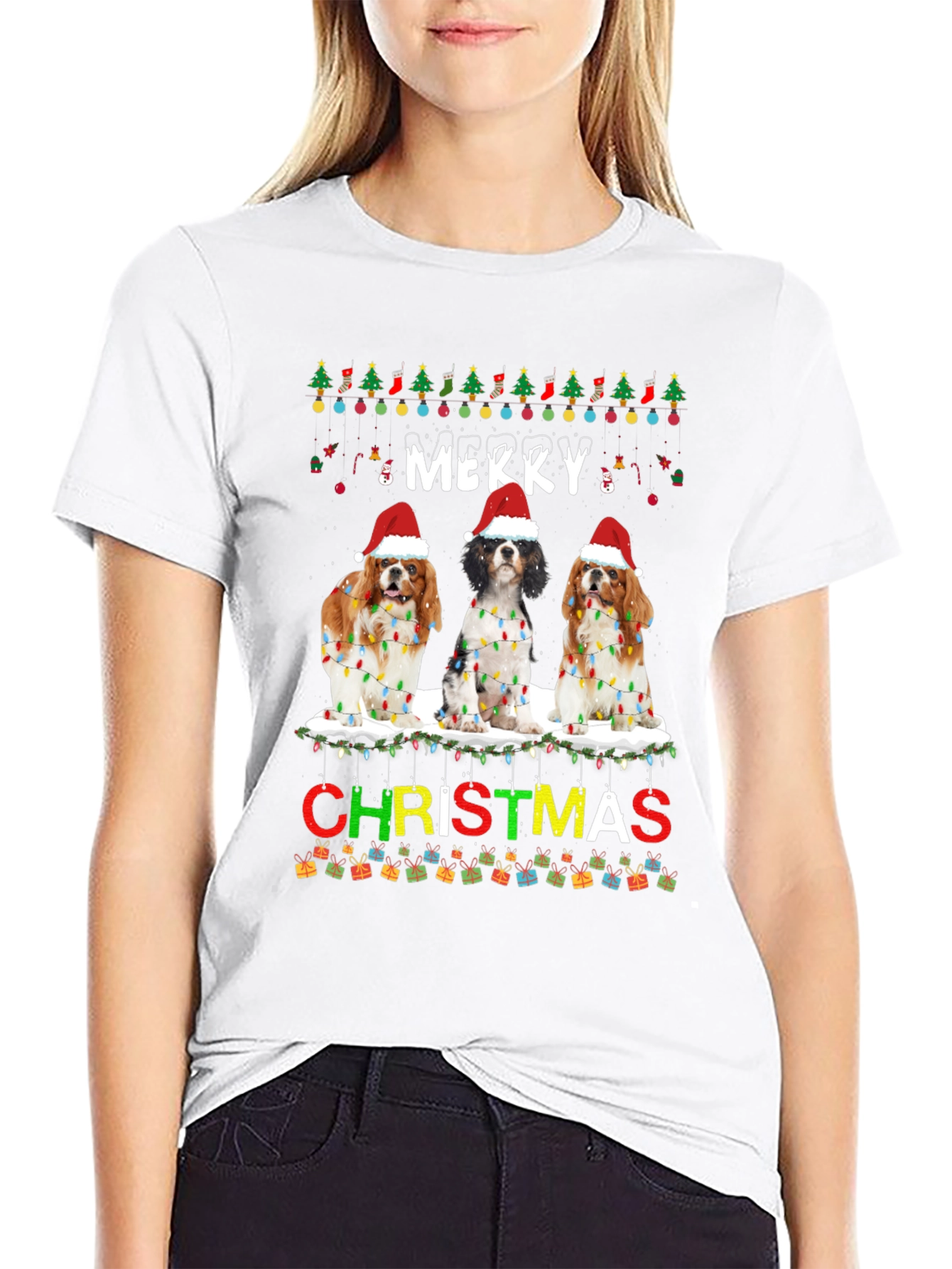Merry Christmas Cavalier Spaniel T-Shirt