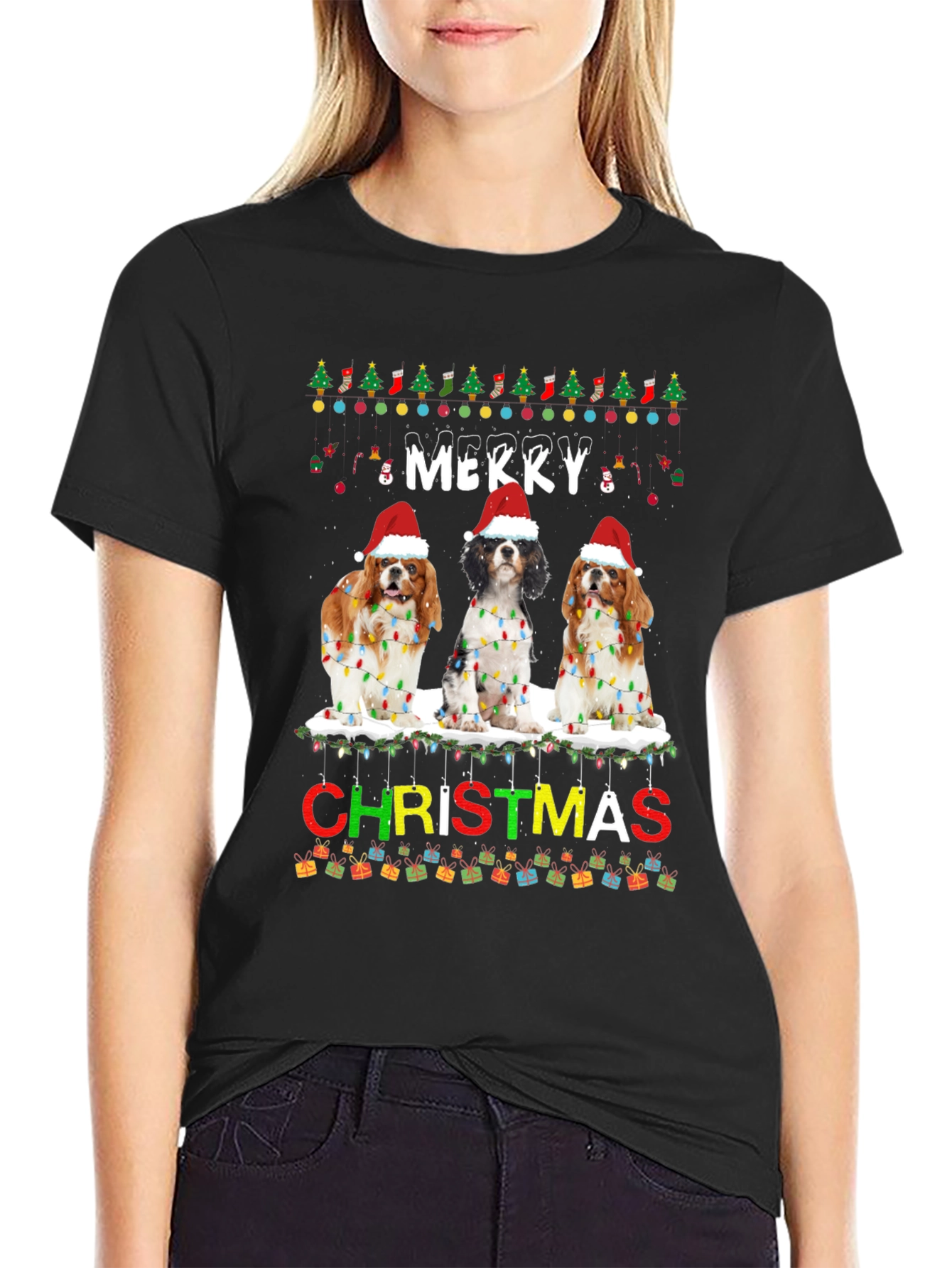 Merry Christmas Cavalier Spaniel T-Shirt