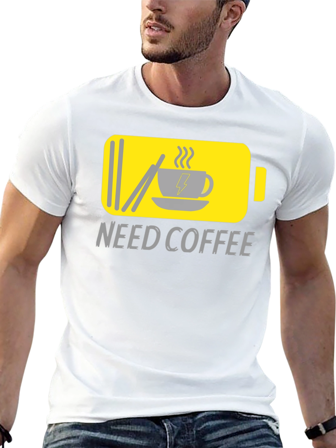 Need Coffee Graphic Tee - Low Battery Mode