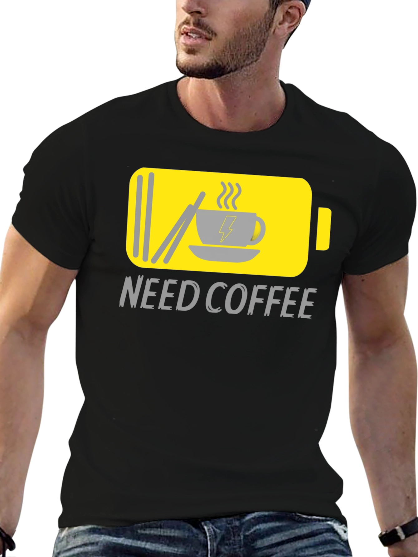Need Coffee Graphic Tee - Low Battery Mode